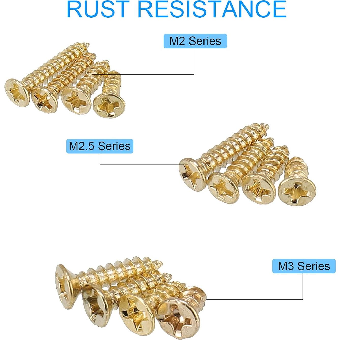 1200 Tornillos Phillips Autoperforantes M2 M2.5 M3 Dorados