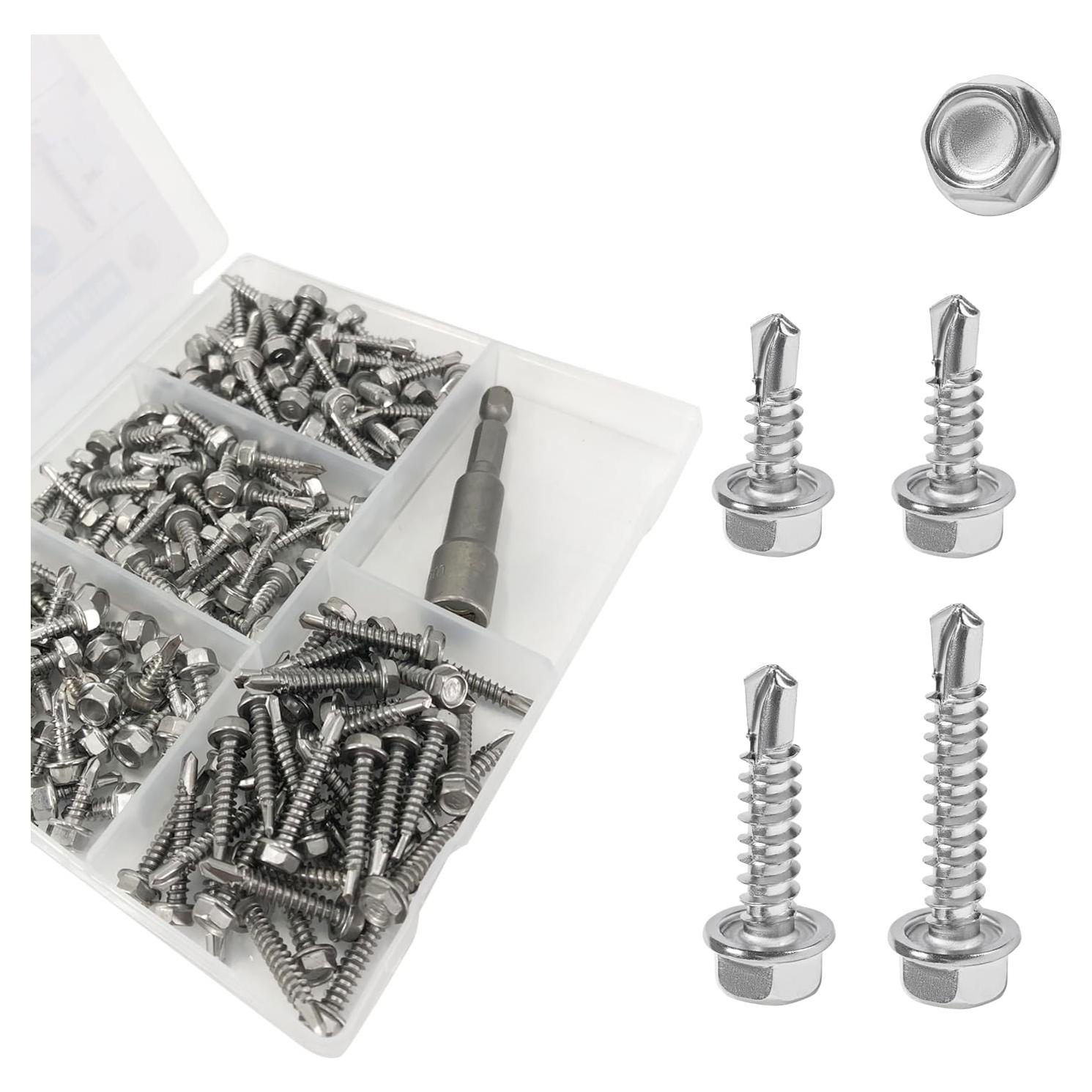 Set de 155 Tornillos de Acero Inoxidable 410 QSJ Cabeza Hexagonal