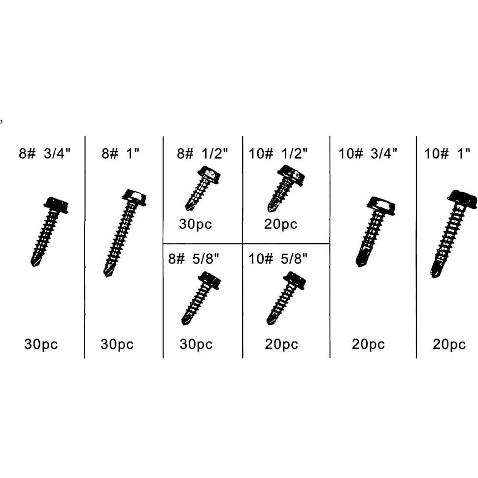 Asortimento de Tornillos Autoperforantes Capri Tools 200 Pzas