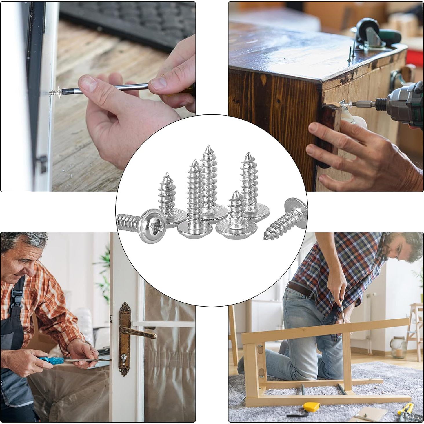 700 Tornillos Phillips con Arandela Autoperforantes Acero Inoxidable 304