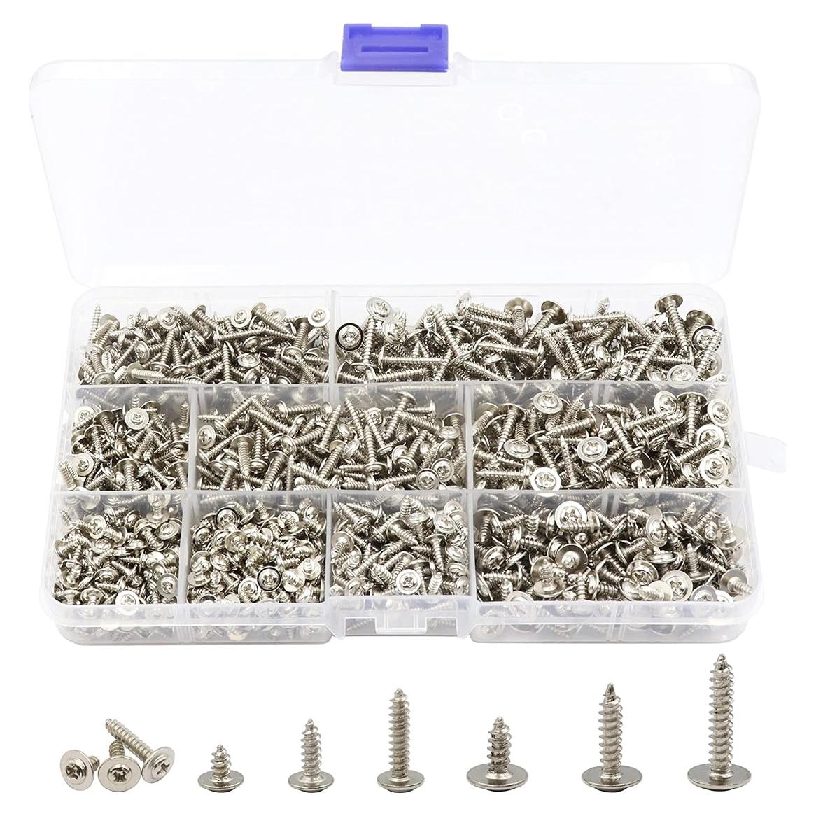 Kit de Tornillos Autoperforantes LBY 900pcs M2.3 M2.6 M3 Acero