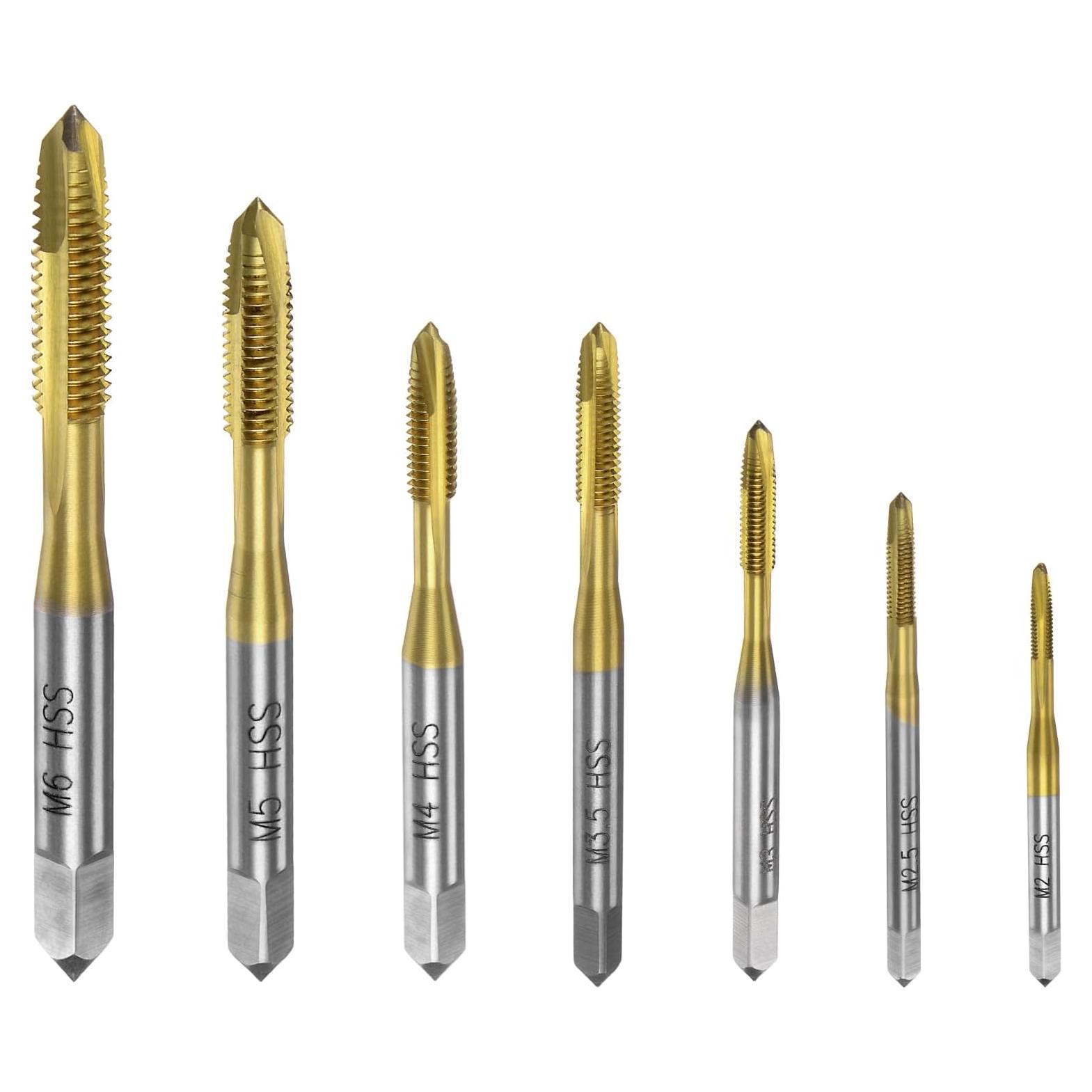 Juego de 7 Brocas de Rosca Metrica uxcell Acero Rápido 6542