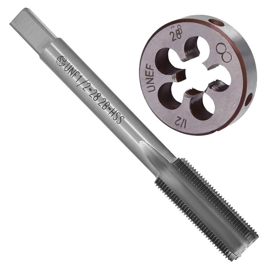 Juego de Machos y Matrices Anxingo 1/2" - 28 UNEF Acero Inoxidable