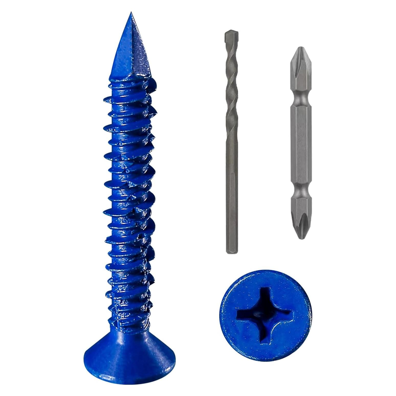Tornillos de Concreto Wensilon 30 Pcs 5 mm x 57 mm Azul
