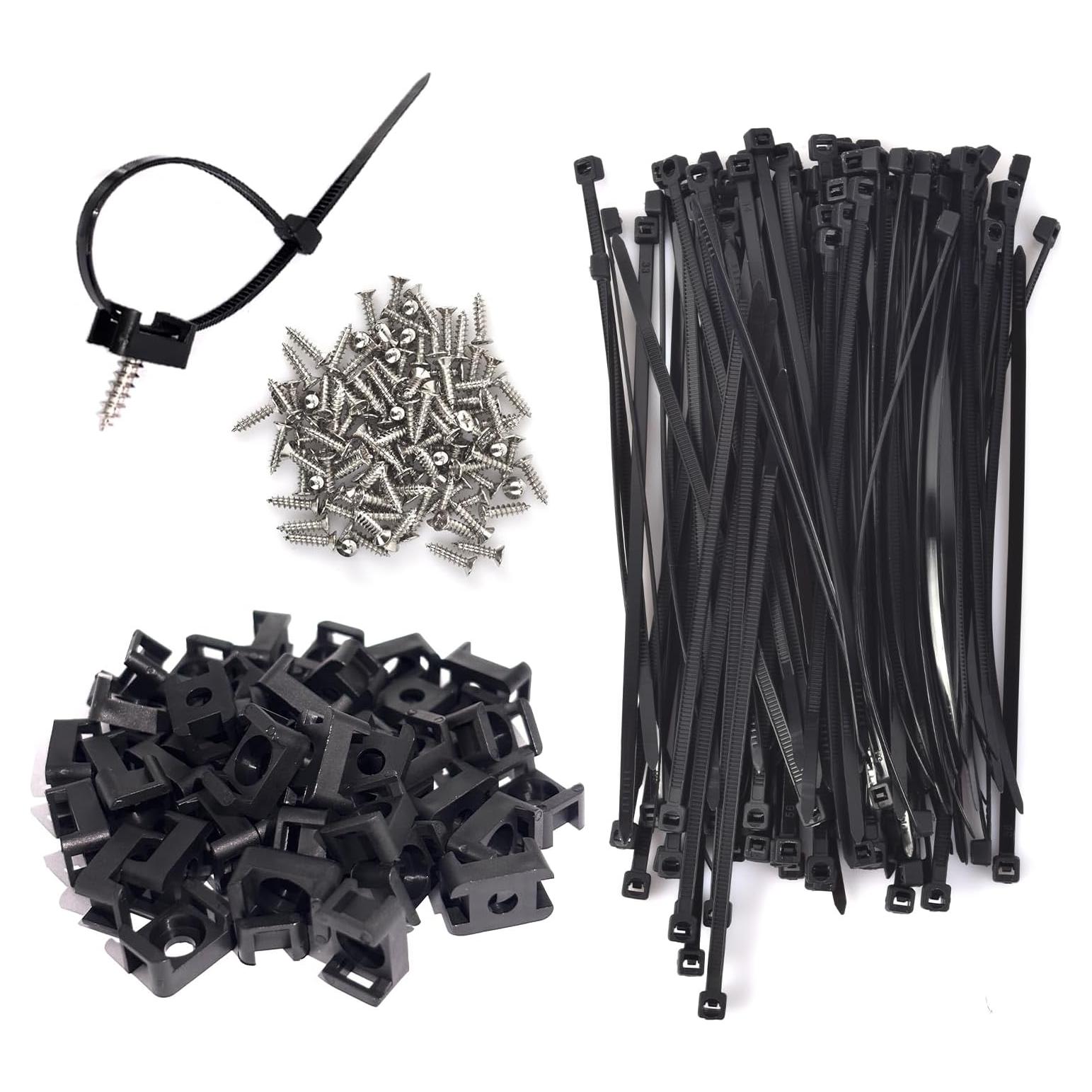 Kit de Montaje de Cables VZTOLKUR - 55 Bridas 15.24 cm Negro