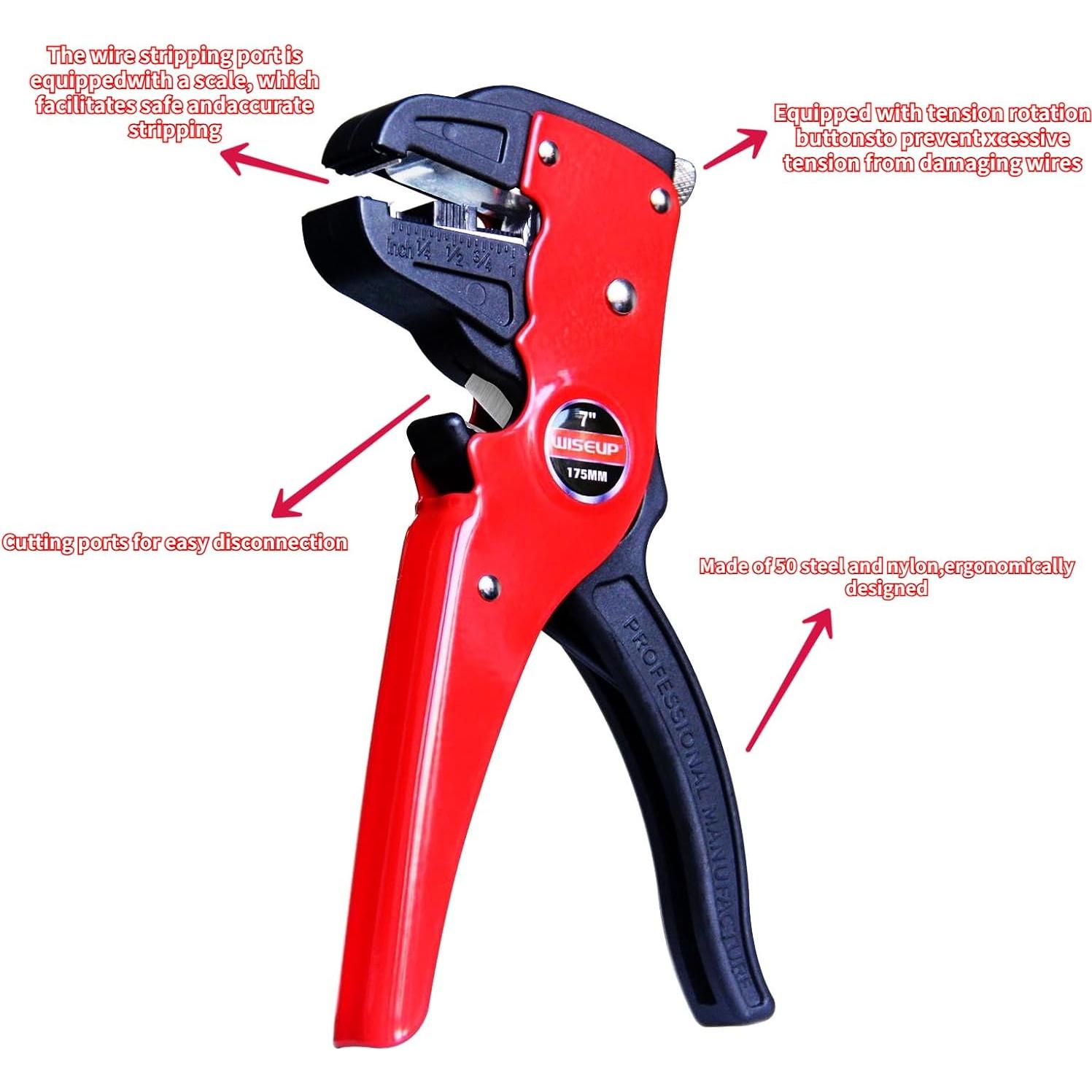 WISEUP Destripador y Cortador de Cables Automático 2 en 1 20mm