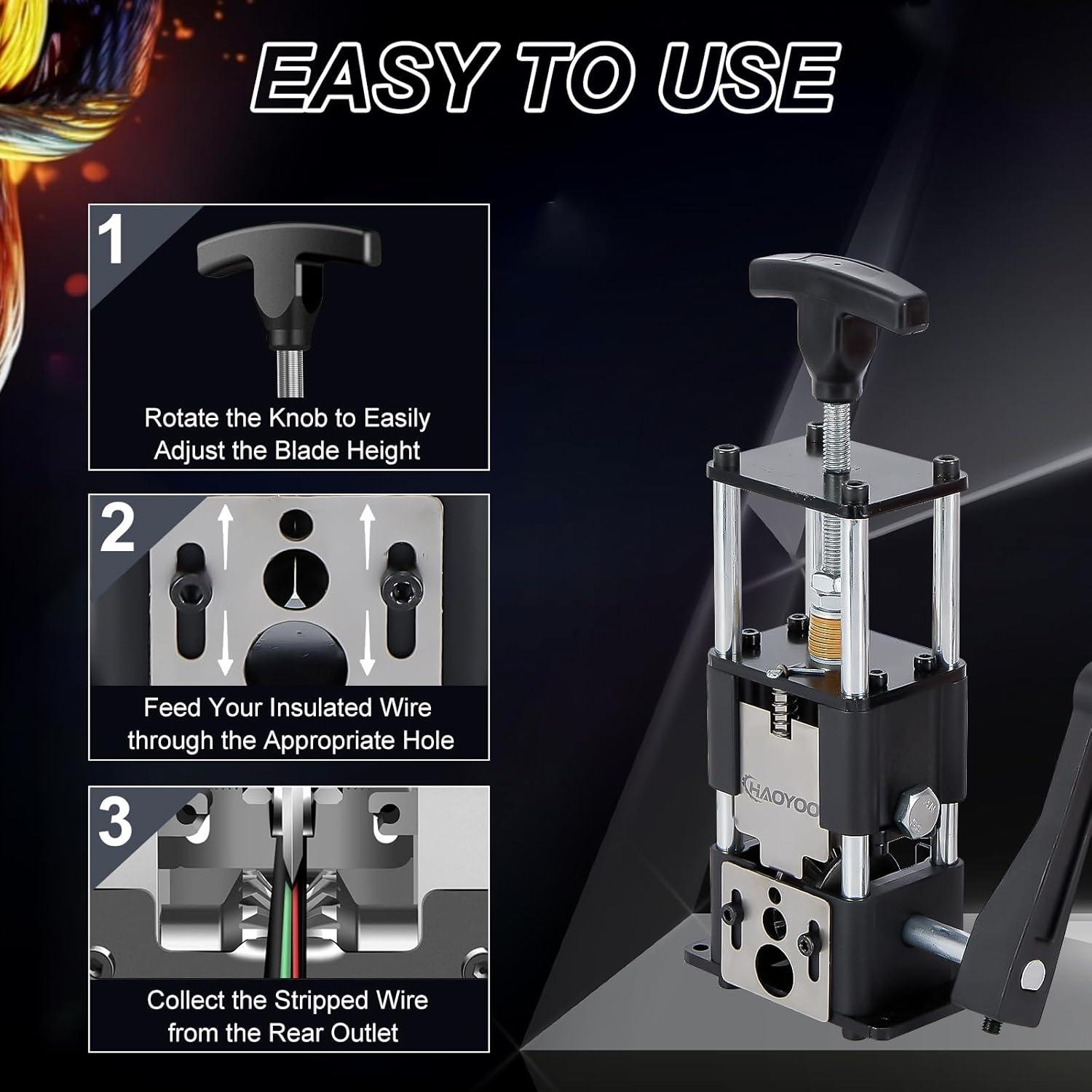 Máquina Desforradora de Cables HAOYOO HY-005-1 Manual y Taladro
