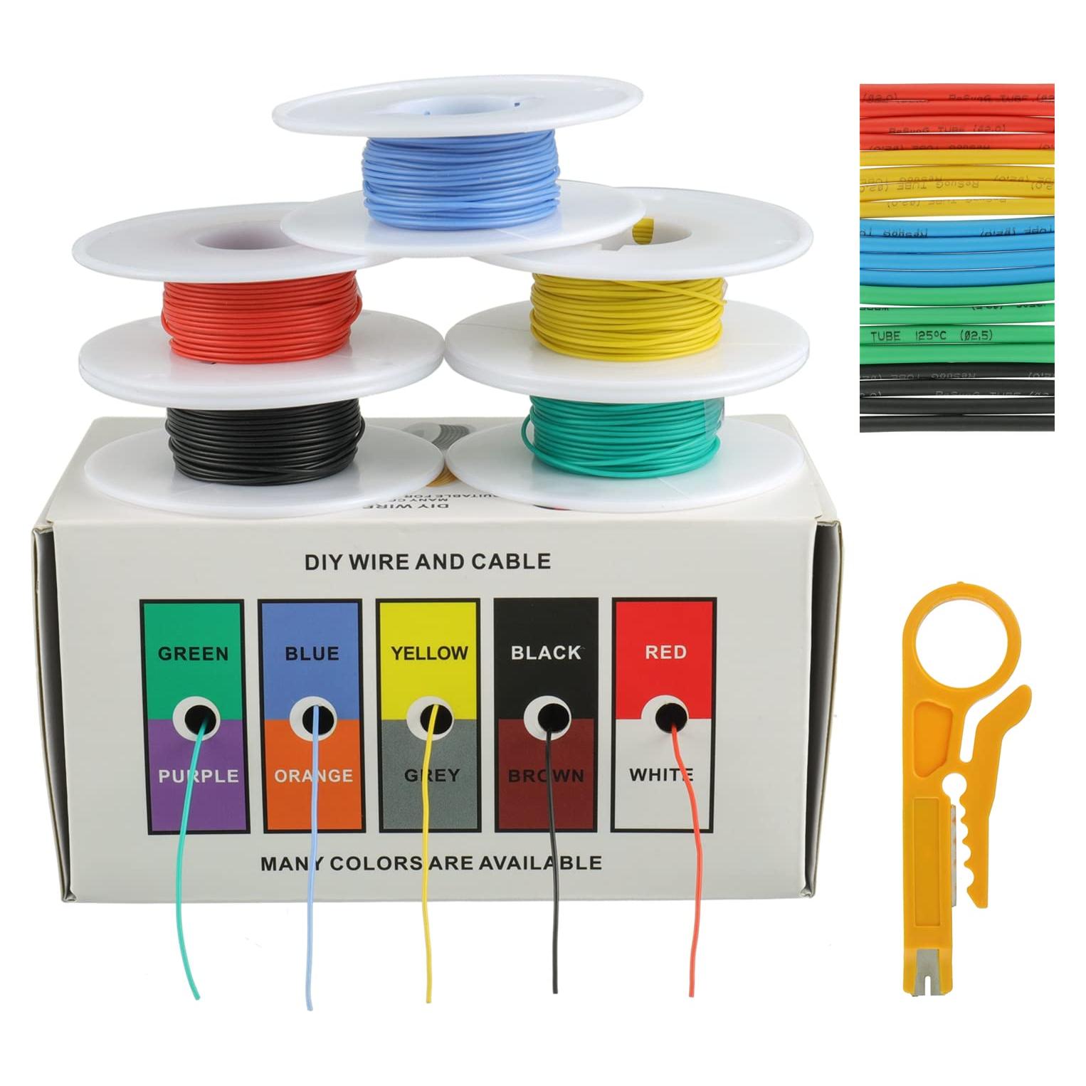 Cable de Silicona Flexible BOJACK 30AWG 50m 5 Colores con Pelacables