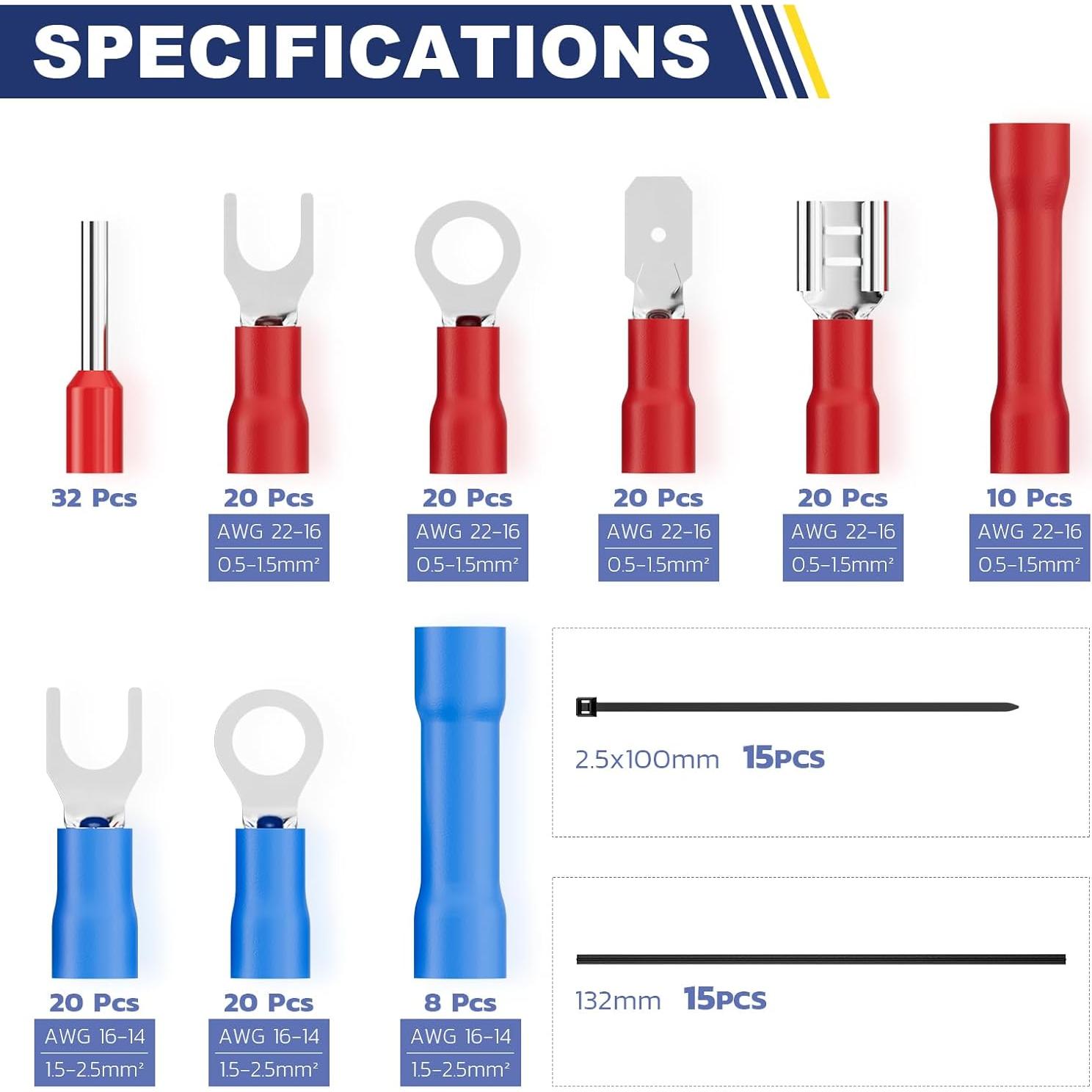 Kit de Pelacables Automático Haisstronica 201PCS - AWG 24-10
