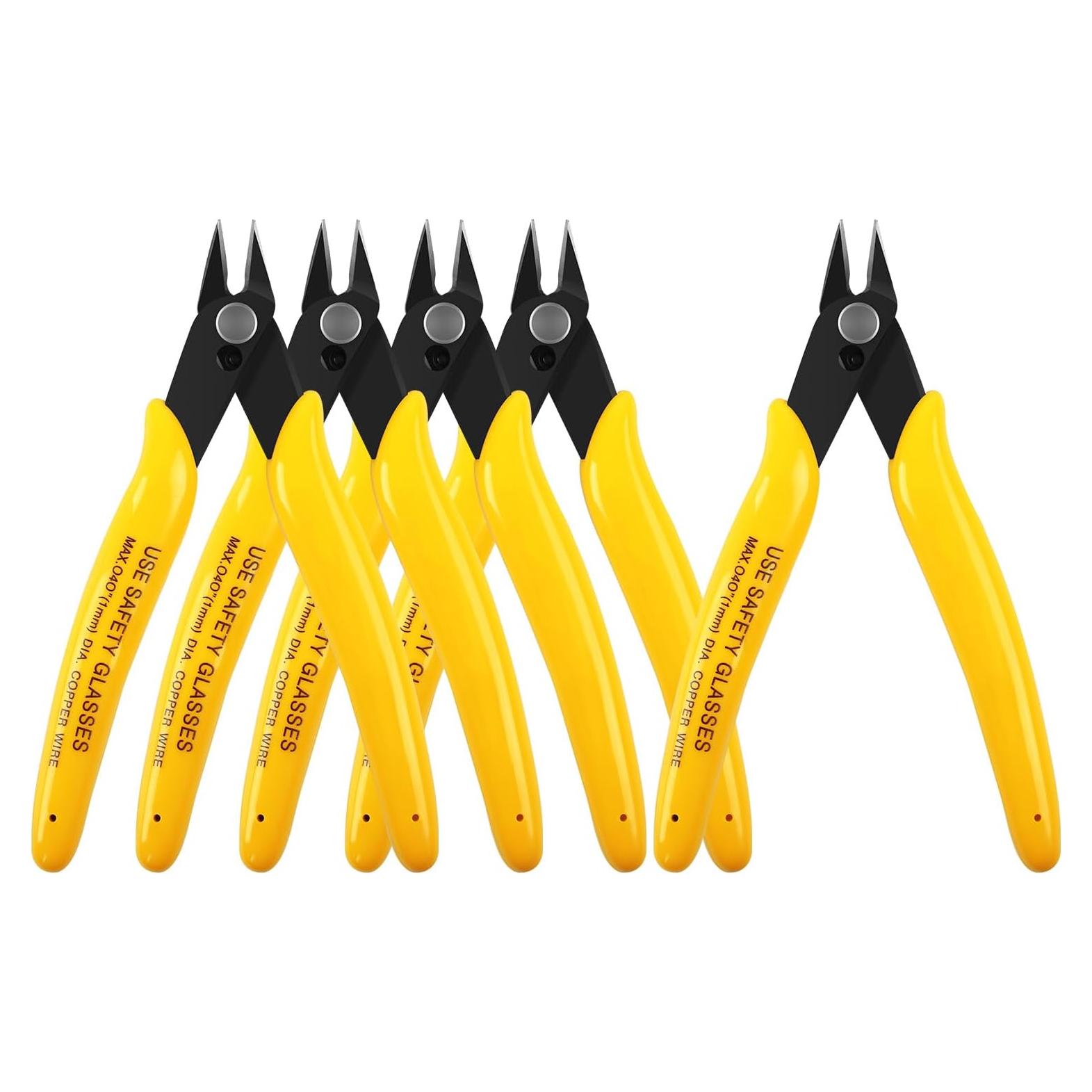 Cortadores Diagonales HongWay 5pcs 12.7cm Amarillo Ergonómico