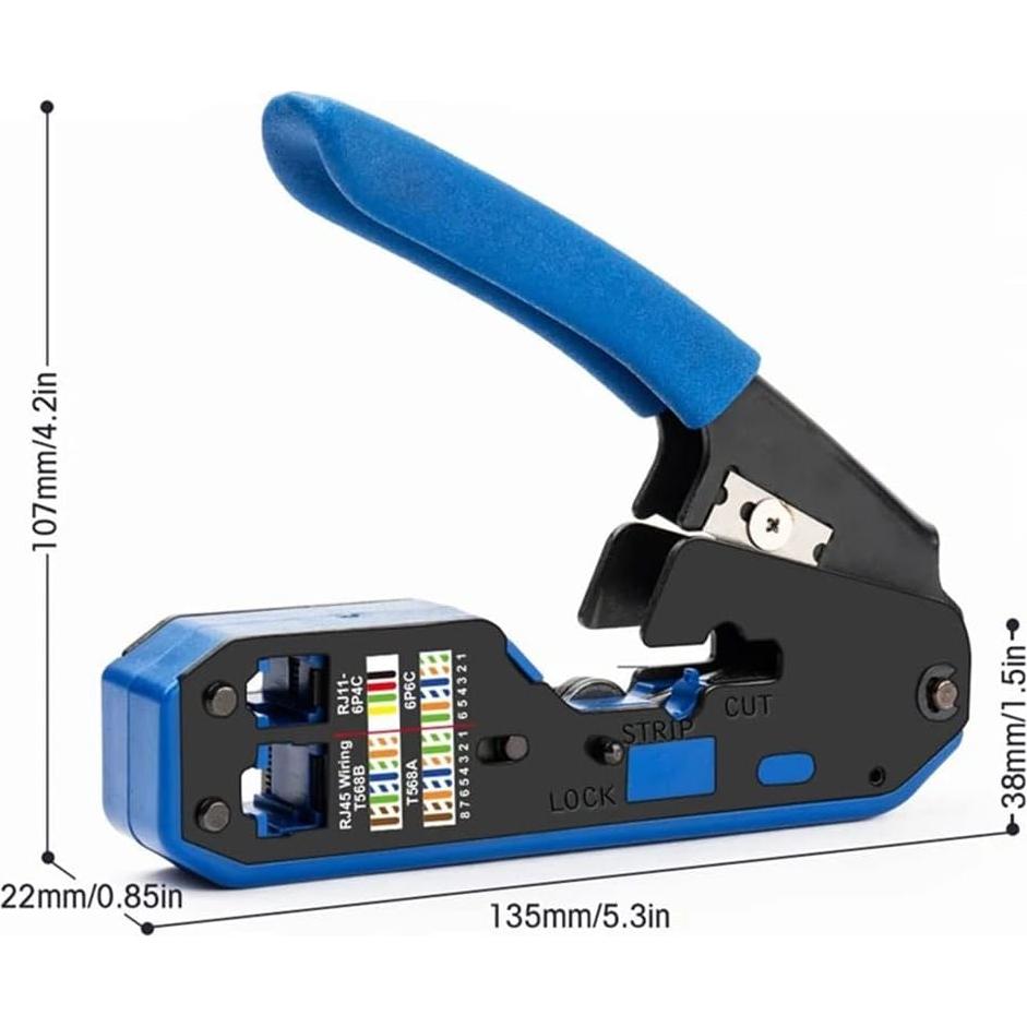 Kit de Crimpado RJ45 LSLANSOON 103 Piezas con Crimpadora