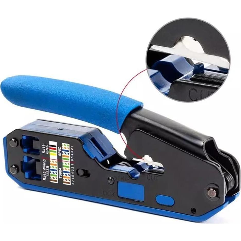 Kit de Crimpado RJ45 LSLANSOON 103 Piezas con Crimpadora