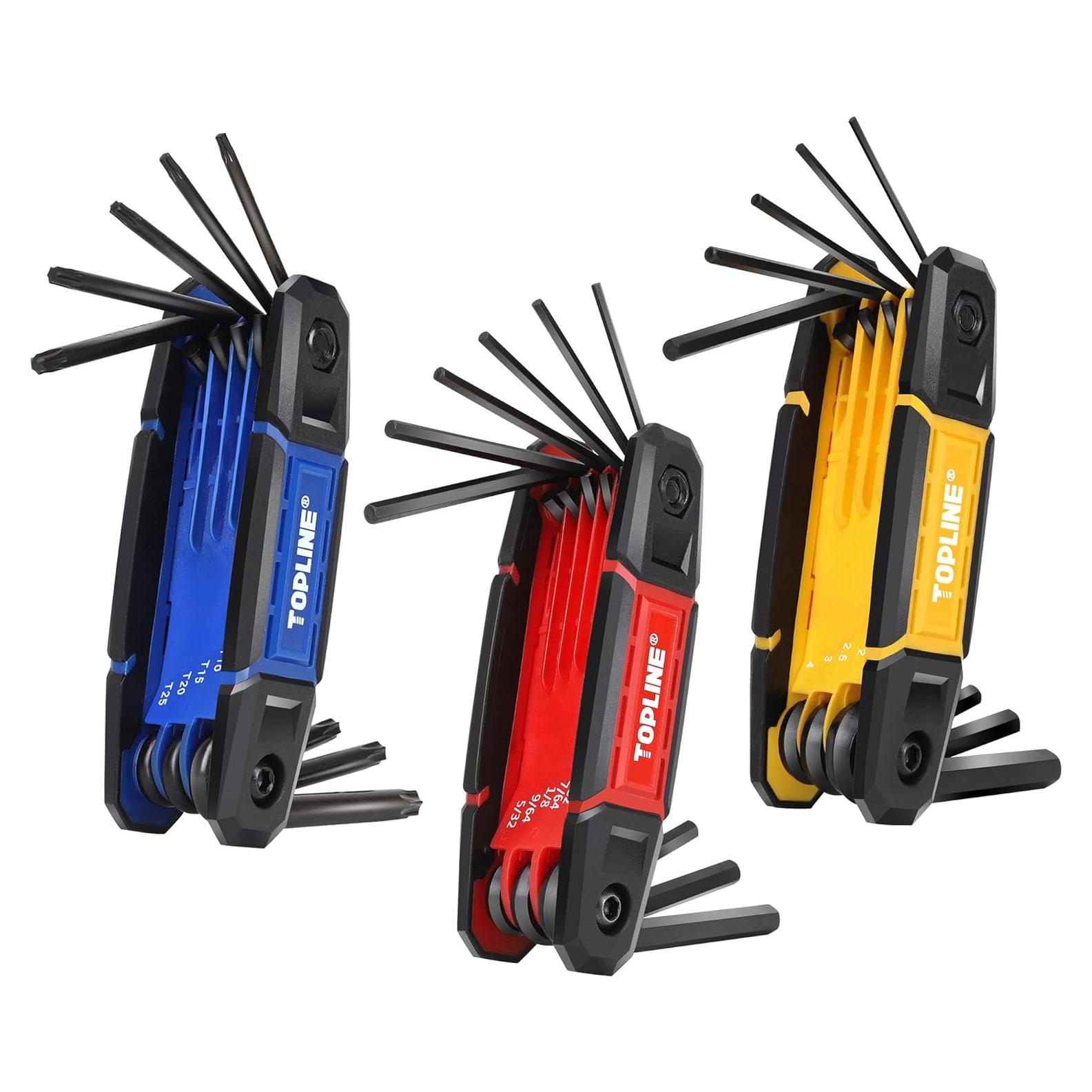 Juego de Llaves Allen Plegables 25 Piezas Topline Métrico y Torx