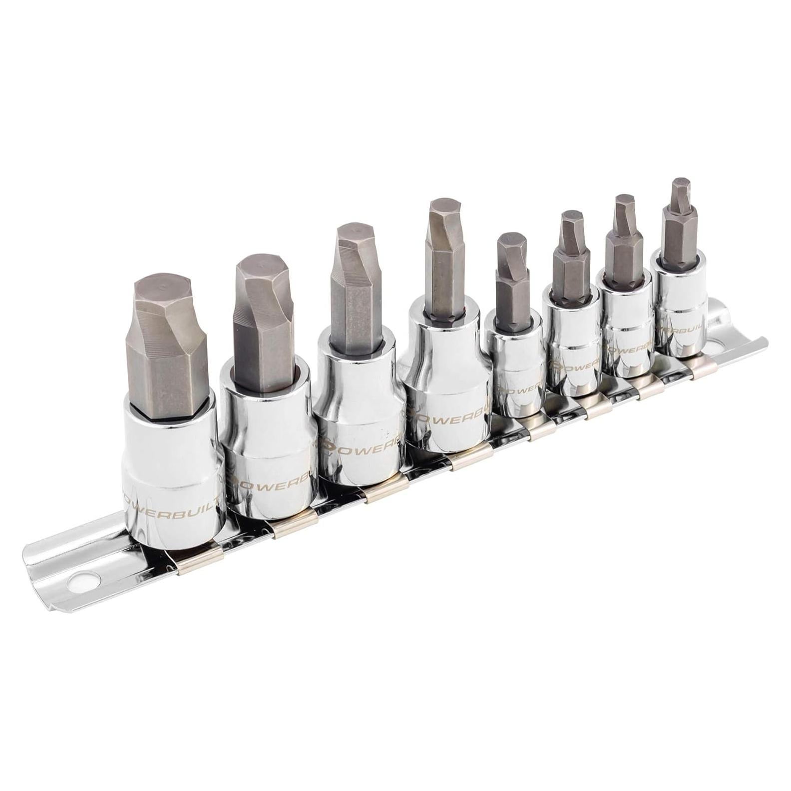 Juego de 8 Zócalos de Bit Hexagonal Powerbuilt 240093 SAE