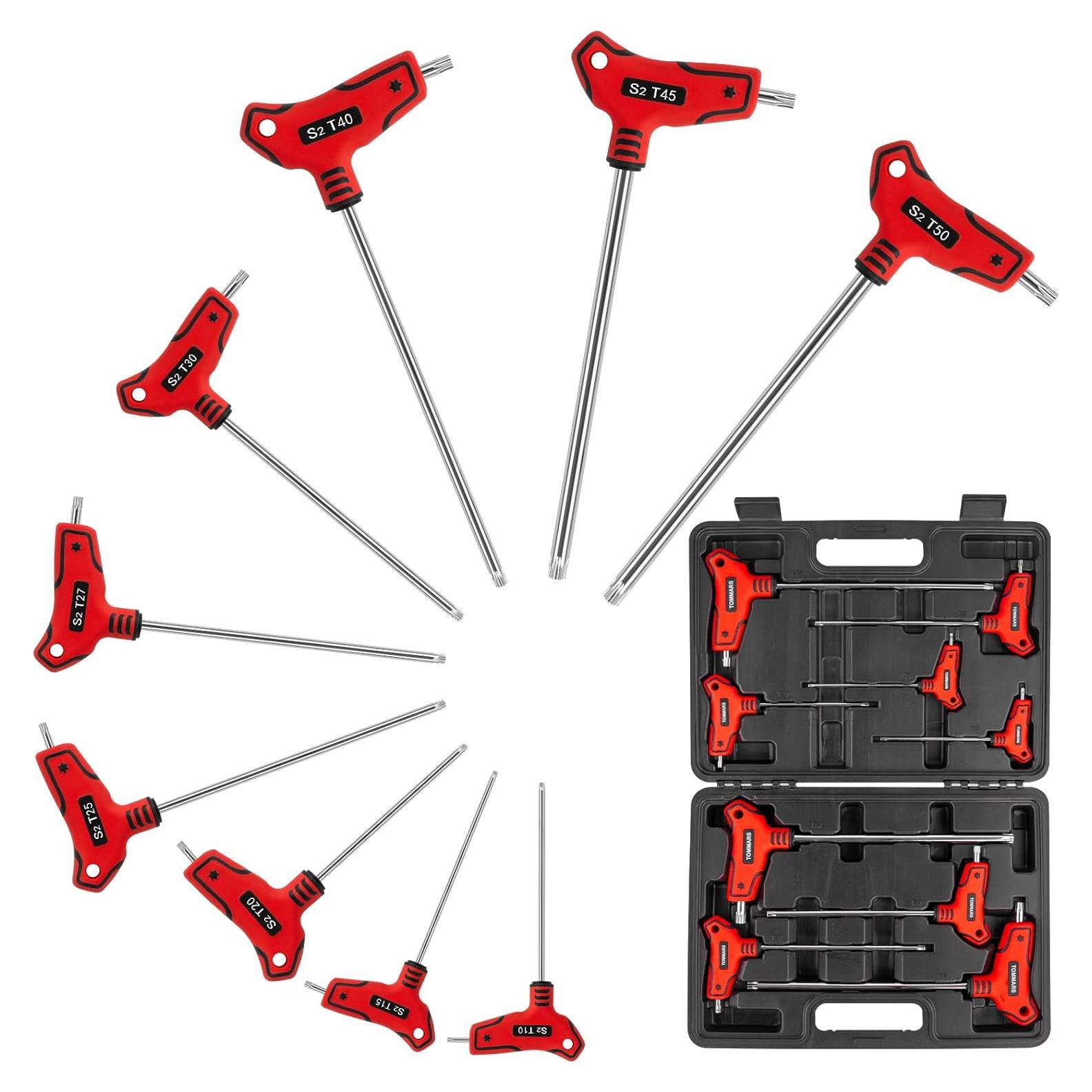 Juego de Llaves Torx T Manual 9PC TOMMARS Acero S2 T10-T50