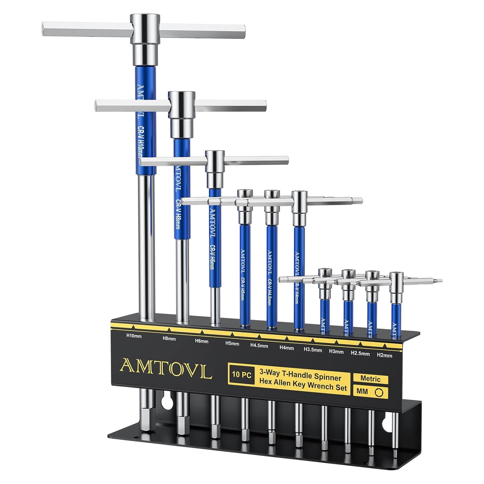 Juego de Llaves Allen T-Handle AMTOVL 10 Pcs 2mm-10mm Acero