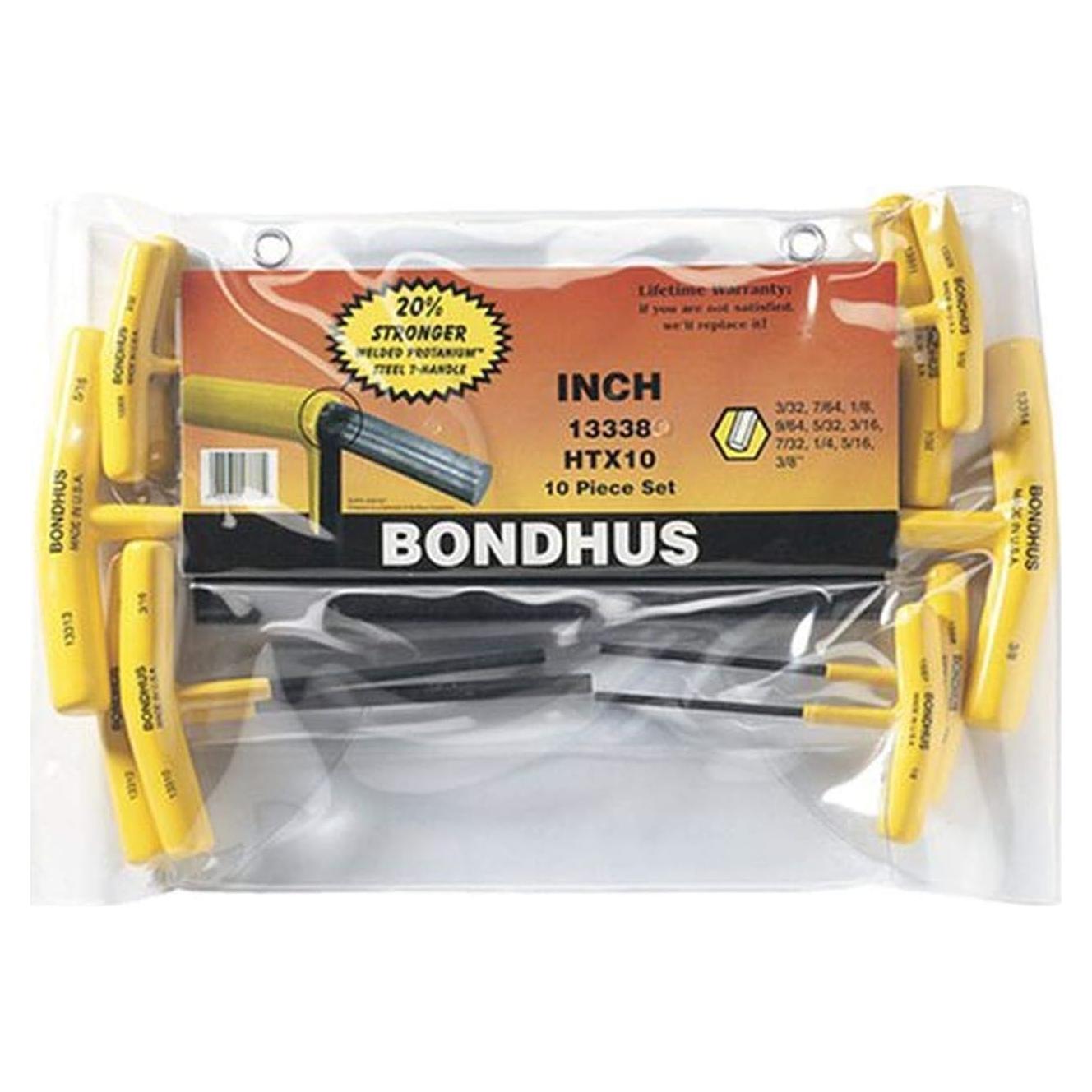 Juego de 10 Mangos en T Hexagonales Bondhus 13338, 2.38-9.53 mm