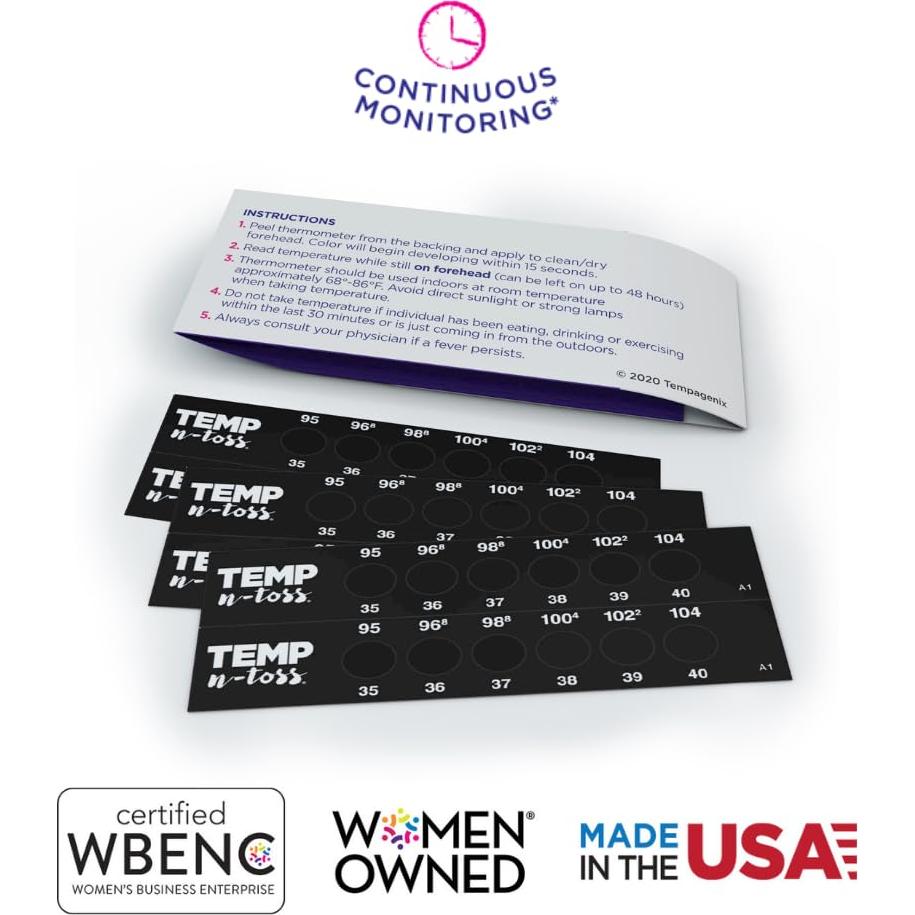 Tiras de termómetro desechables Temp-N-Toss - 6 unidades
