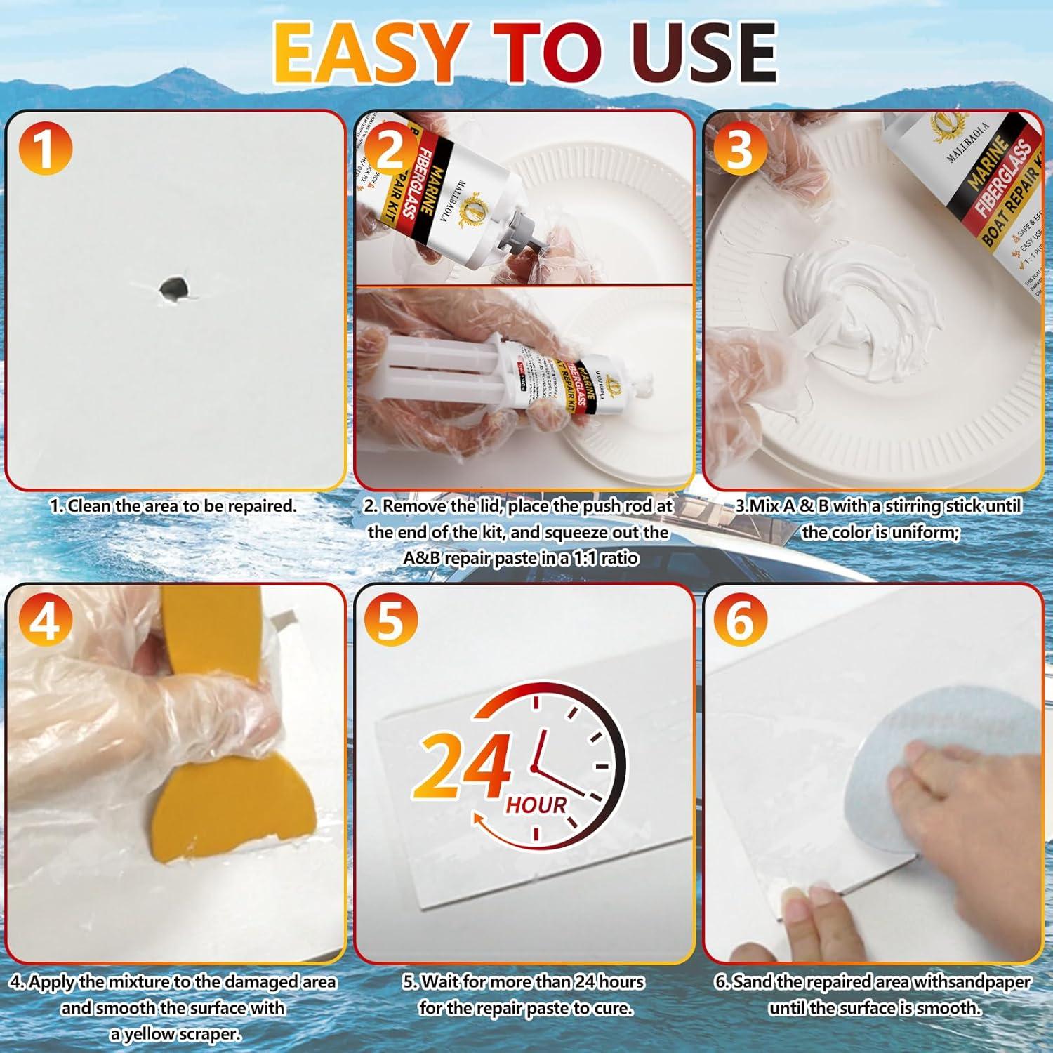 Kit de Reparación de Fibra de Vidrio Marino Mallbaola 100ml