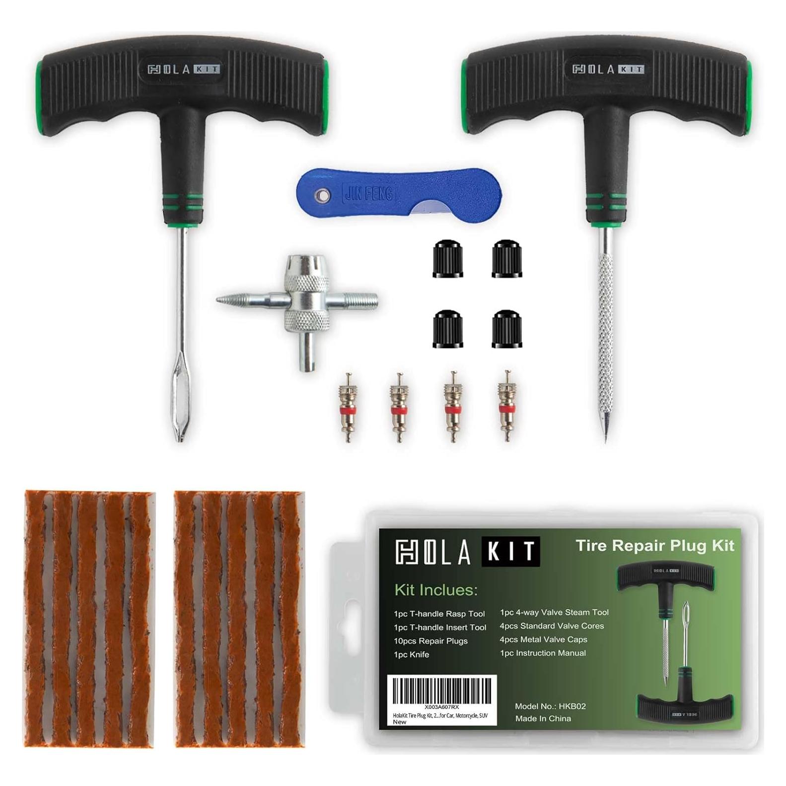 Kit de Reparación de Neumáticos HolaKit 22 Piezas Compacto