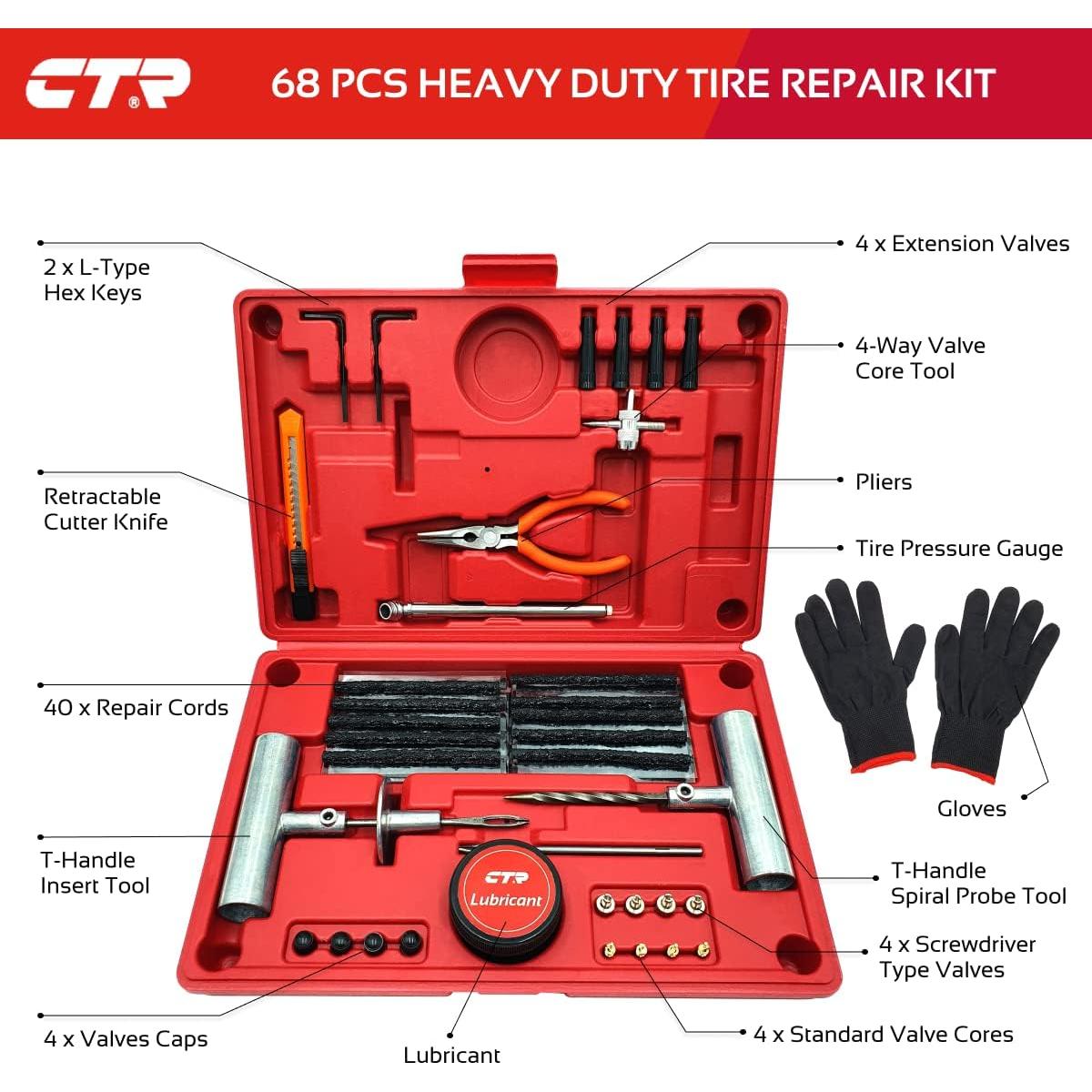 Kit de Reparación de Neumáticos CTR GE0001 - 68 Piezas