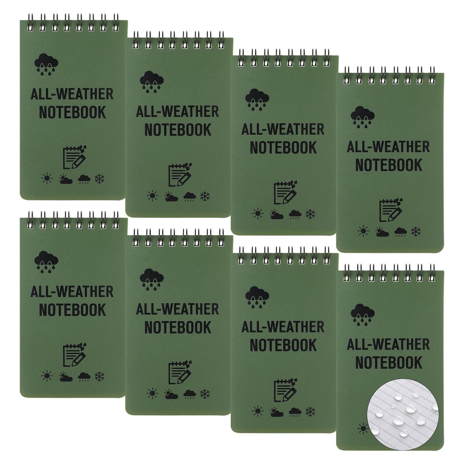 Paquete de 8 Bloc de Notas Impermeables Aeaocvo 12.7x7.6cm