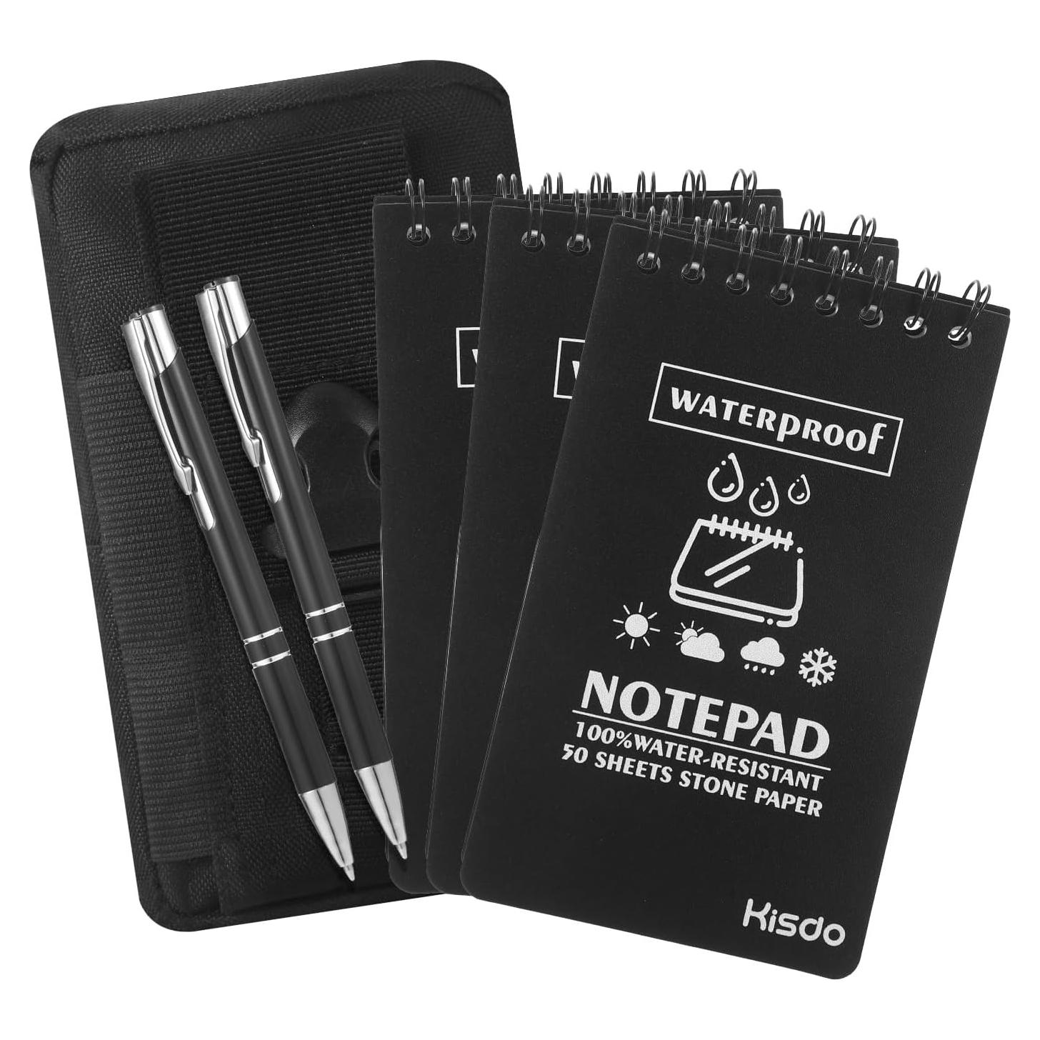 Set de Cuadernos Impermeables Qiuruoo 3 Pcs + 2 Bolígrafos