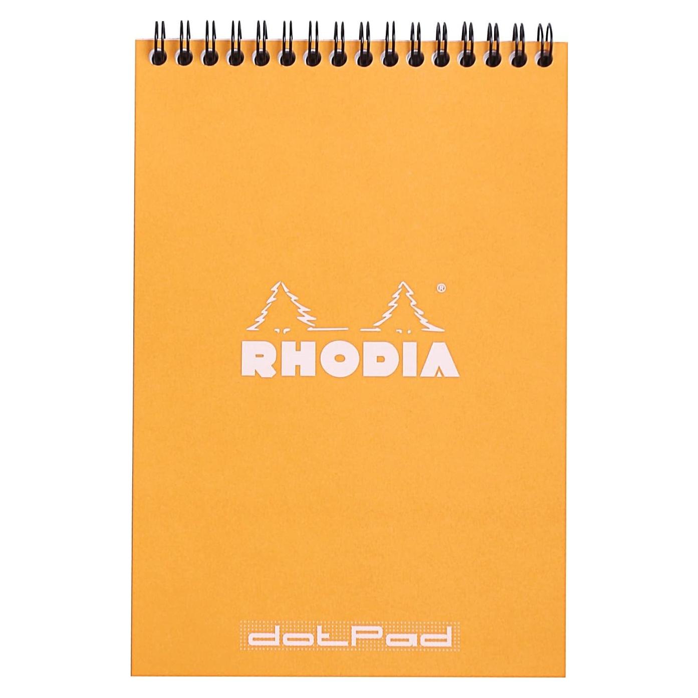 Bloc de Notas Enlazado Rhodia A5 Puntos Naranja 80 Hojas