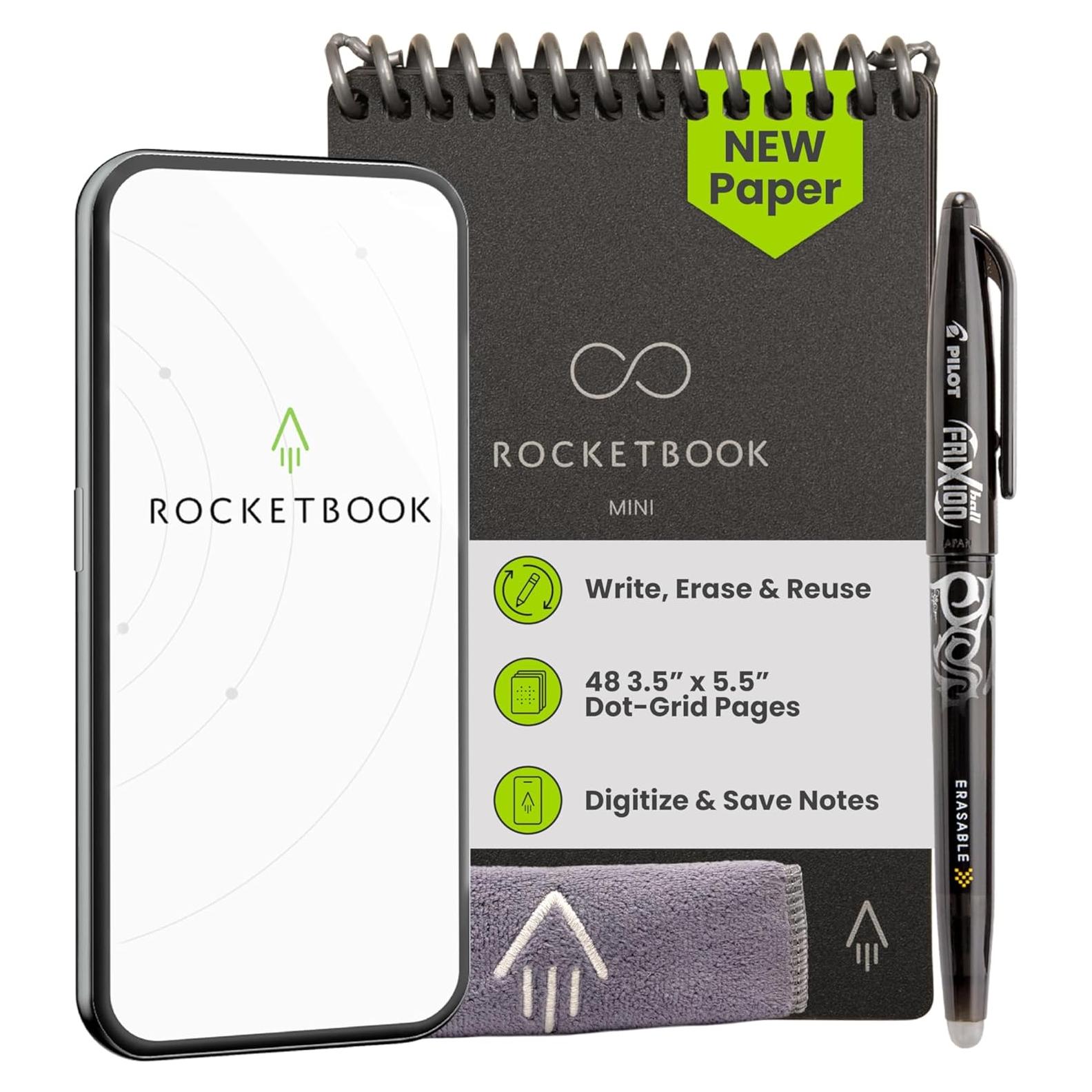 Bloc de Notas Inteligente Rocketbook Mini Negro 8.9x14 cm