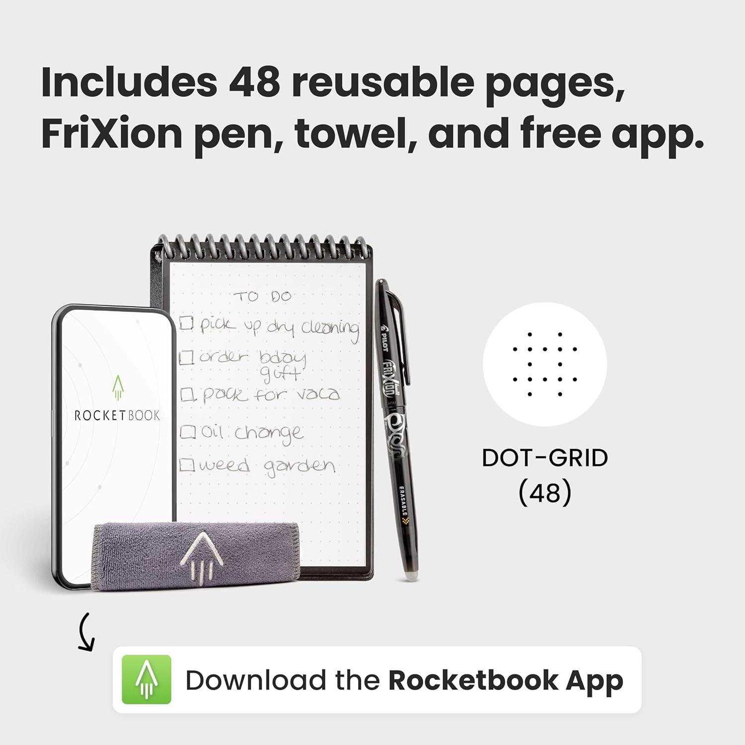 Bloc de Notas Inteligente Rocketbook Mini Negro 8.9x14 cm