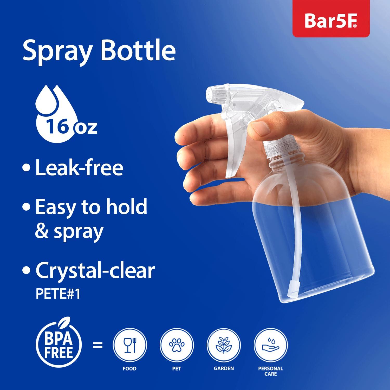 Botella de Spray Bar5F 473 ml, Ajustable, Clara, Rellenable