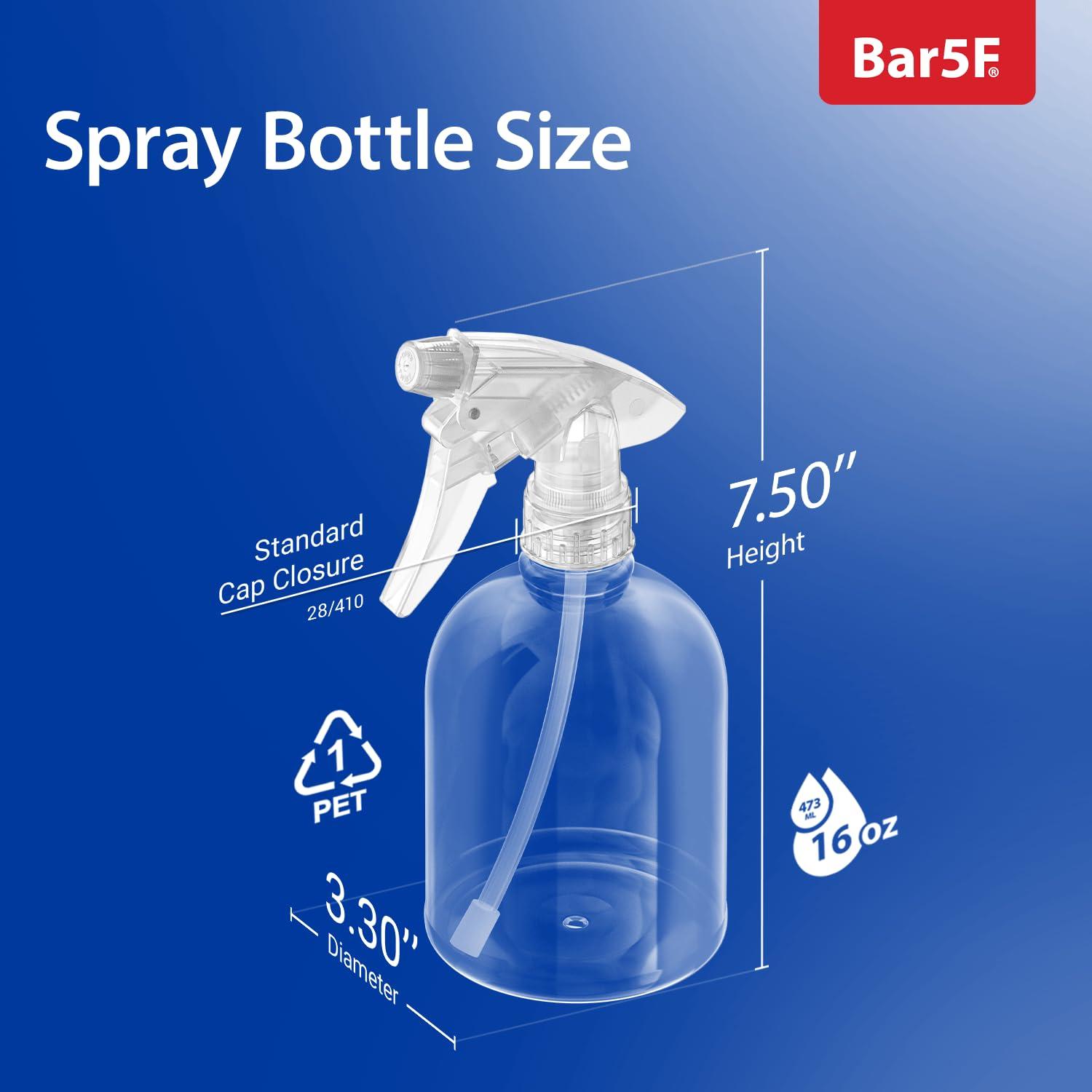 Botella de Spray Bar5F 473 ml, Ajustable, Clara, Rellenable