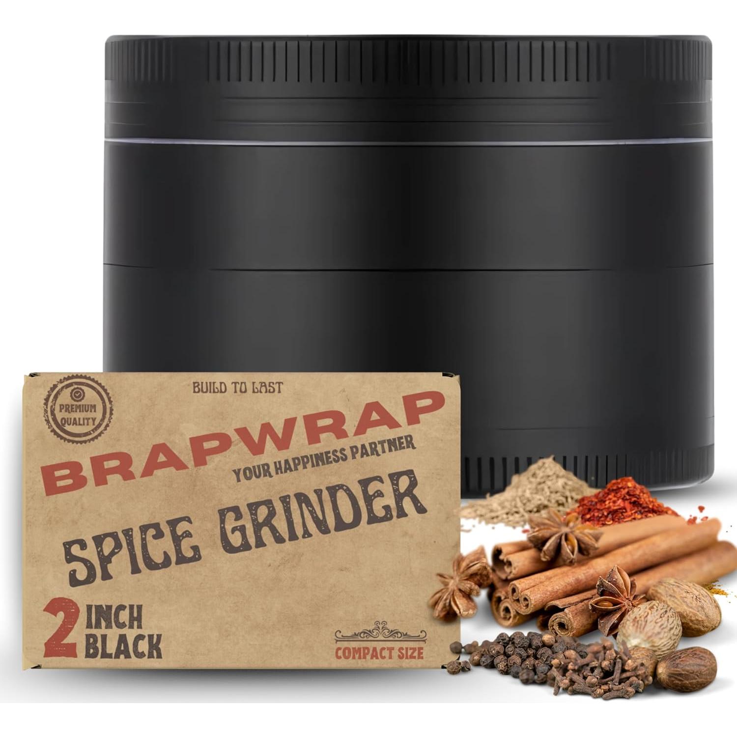 Molino de Especias Manual BrapWrap 5.08 cm Negro Zinc