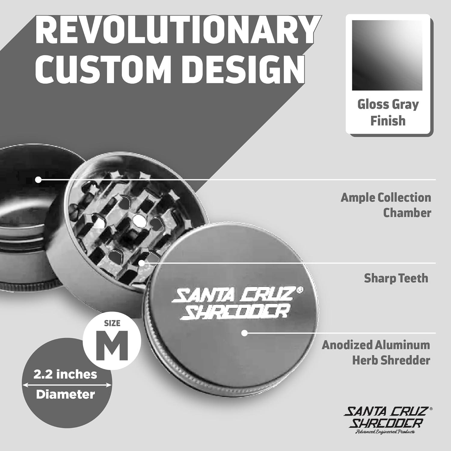 Molinillo de Especias Santa Cruz Shredder 3 Piezas 5.58 cm Gris