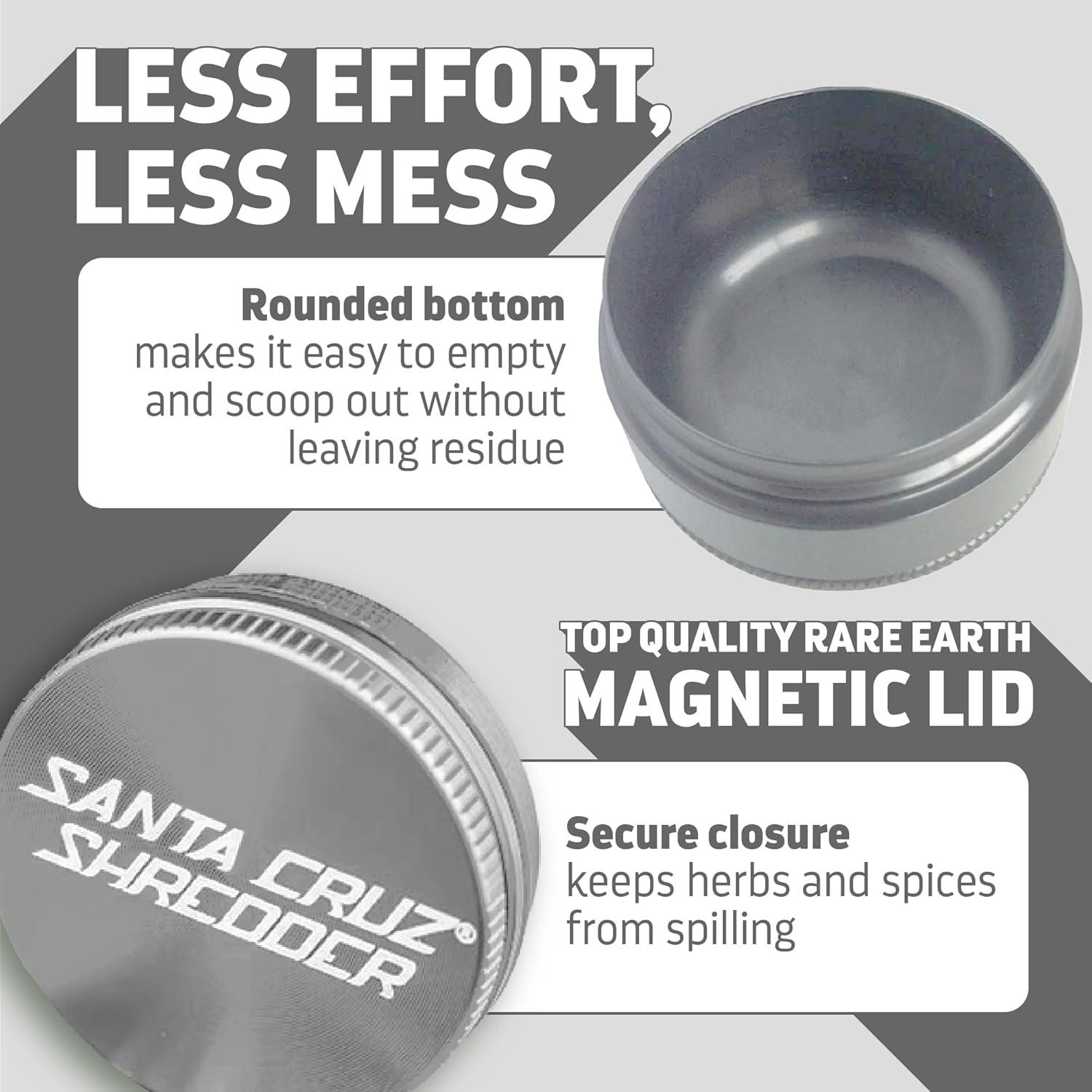 Molinillo de Especias Santa Cruz Shredder 3 Piezas 5.58 cm Gris