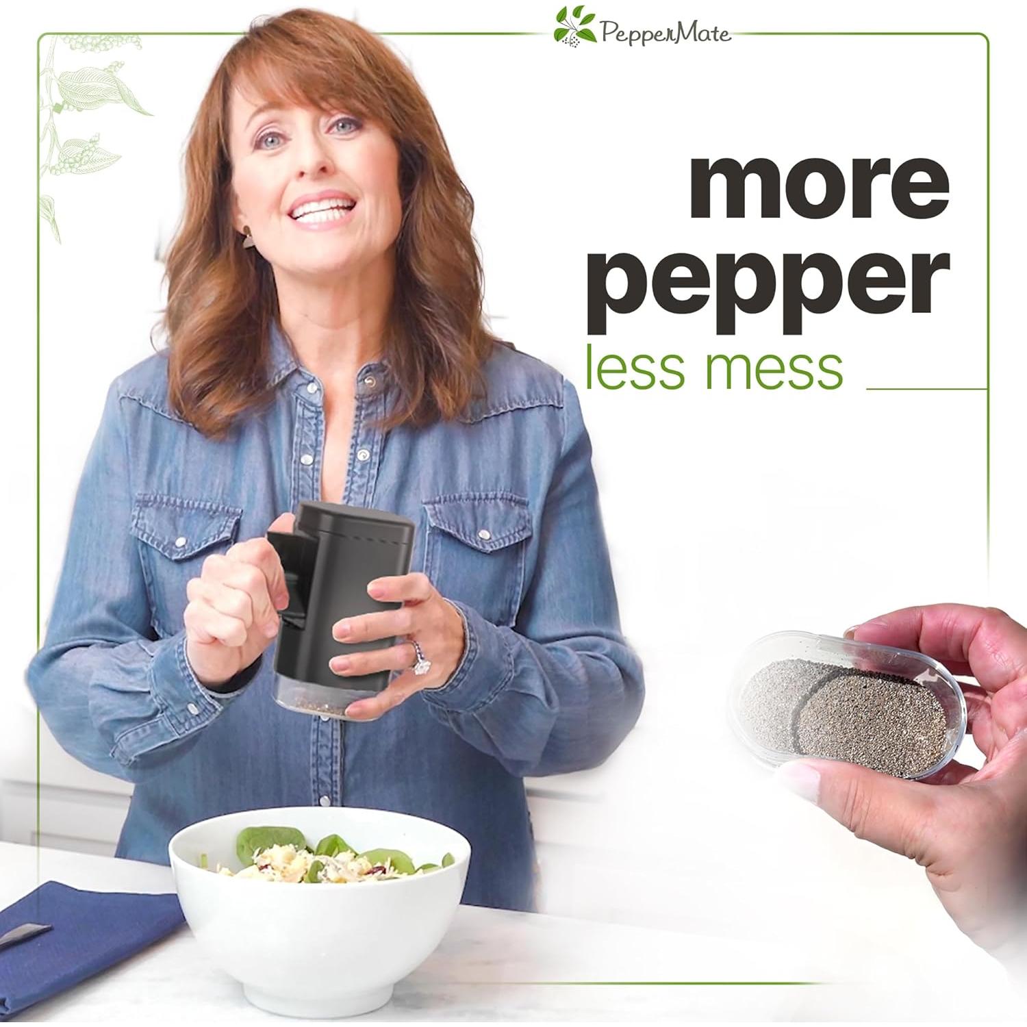 Molino de Pimienta Manual PepperMate 723B Cerámica Negro 226g