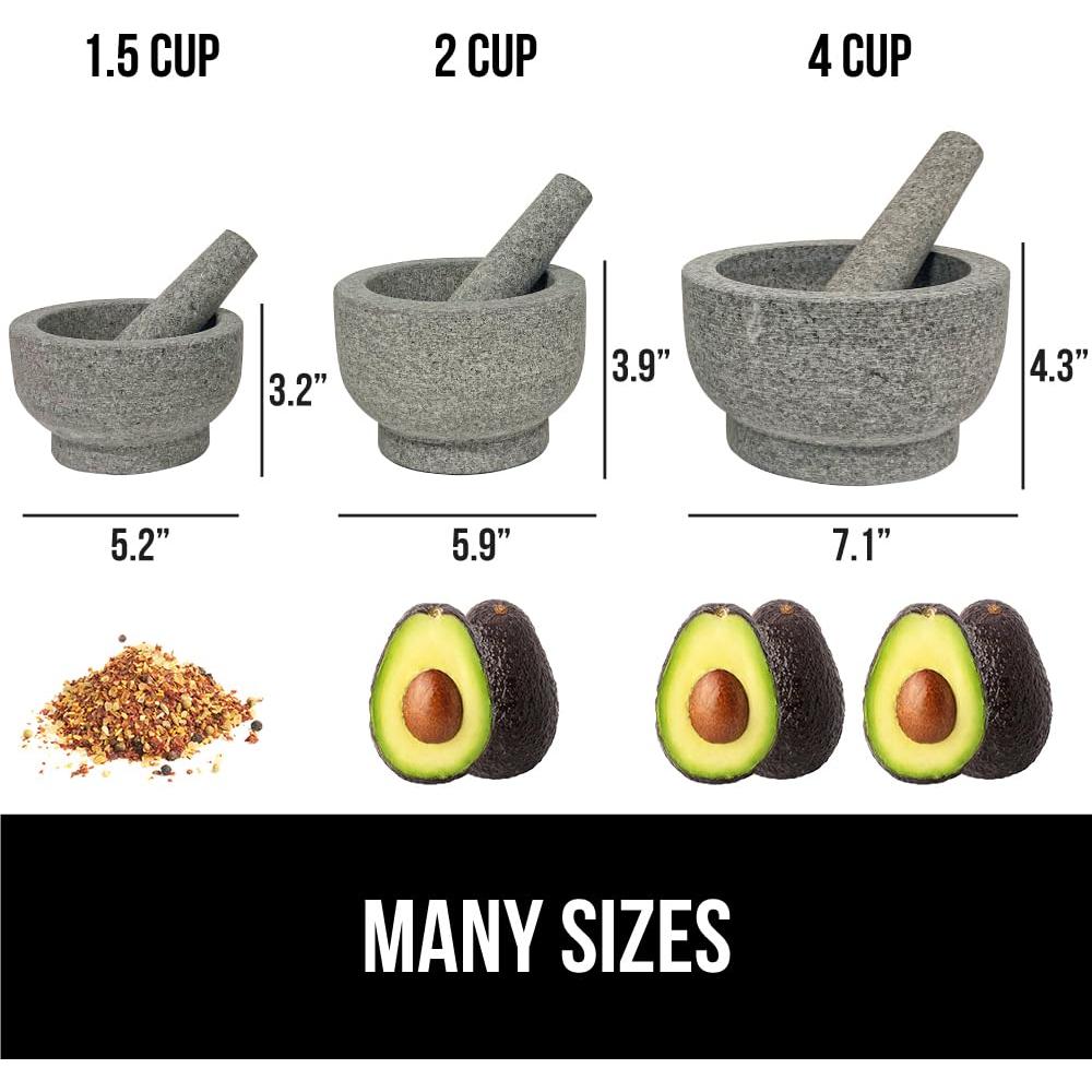 Juego de Mortero y Pestle Gorilla Grip 1.5 Taza Granito Gris