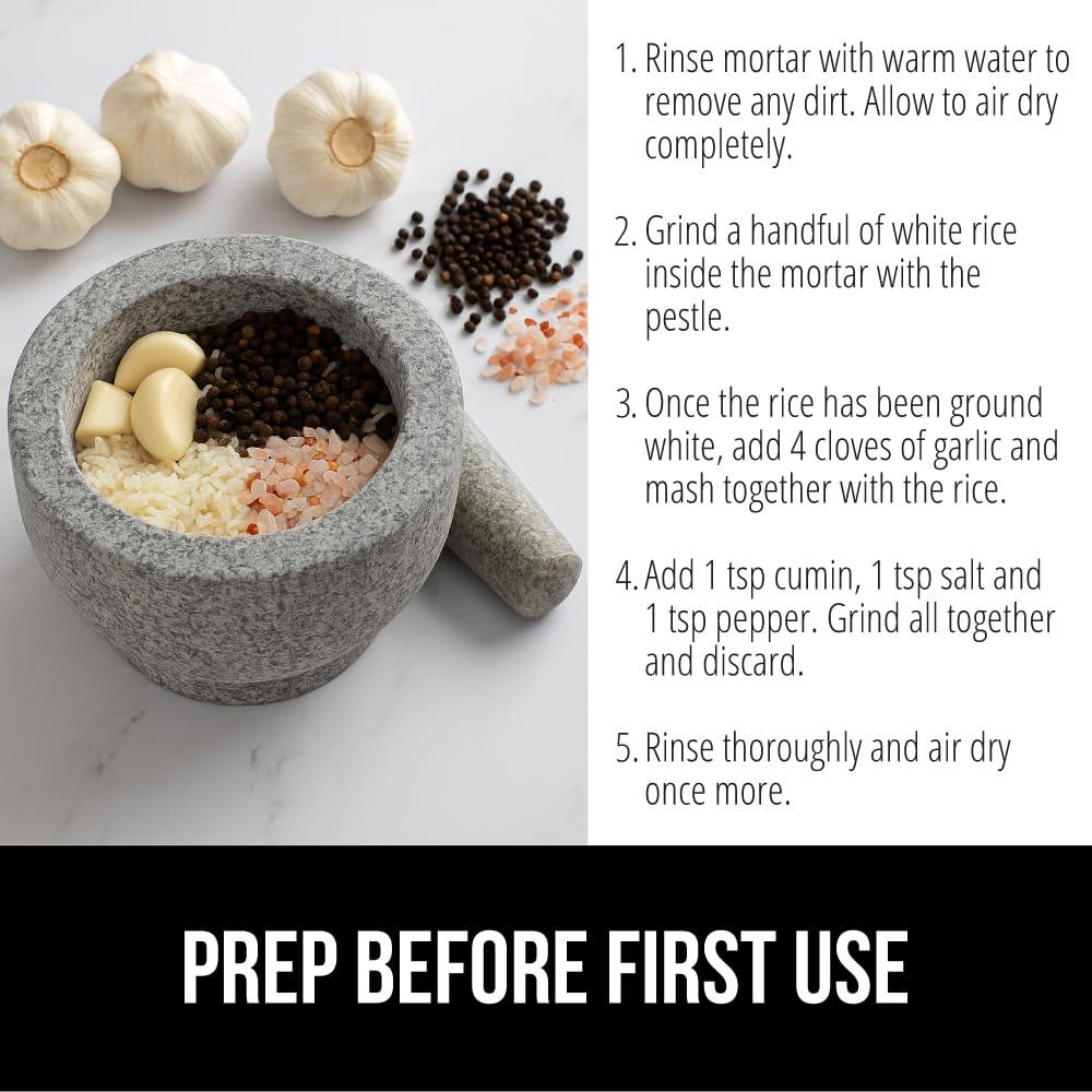 Juego de Mortero y Pestle Gorilla Grip 1.5 Taza Granito Gris