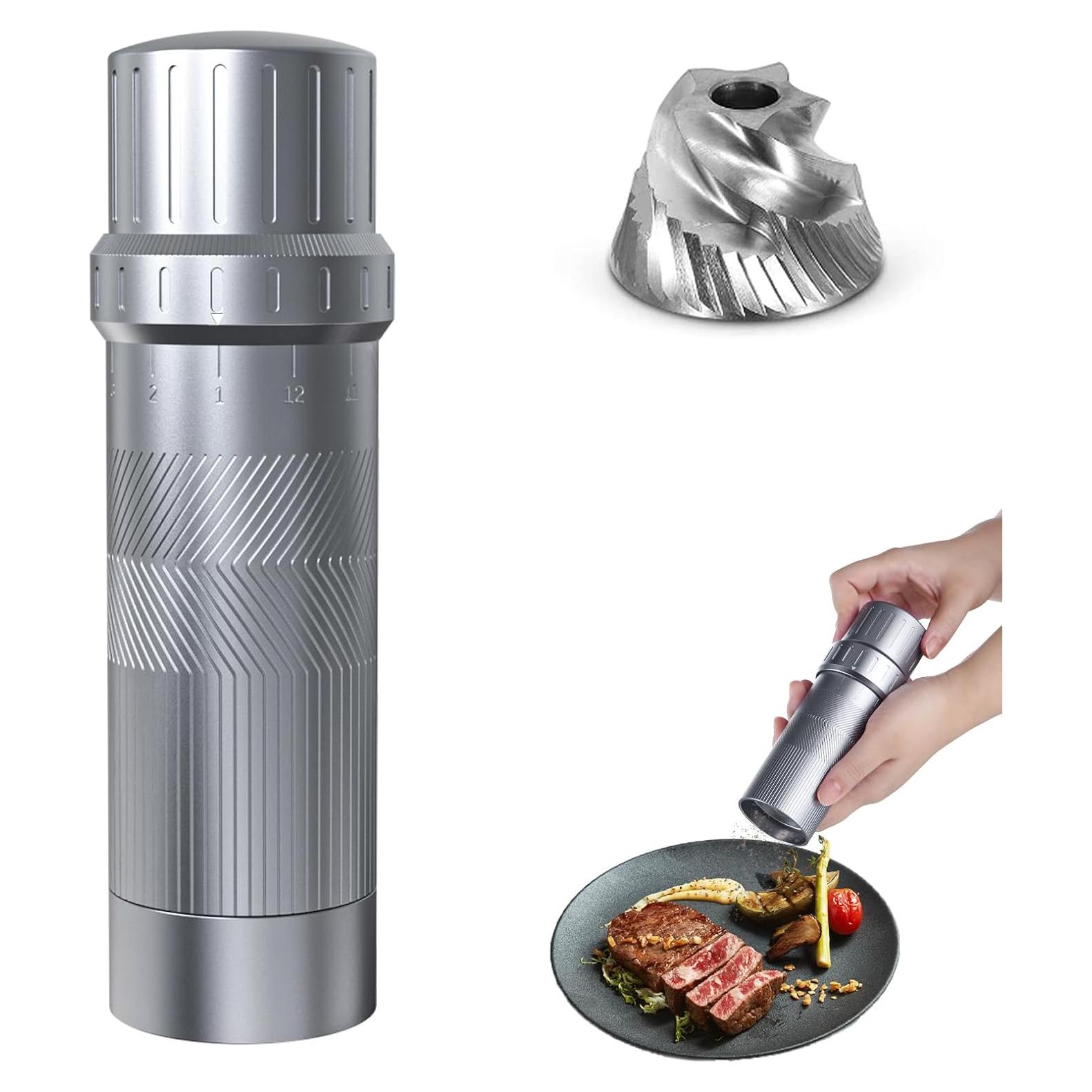 Molino de Pimienta Manual Luvan Gris, Ajustable, Aluminio y Acero