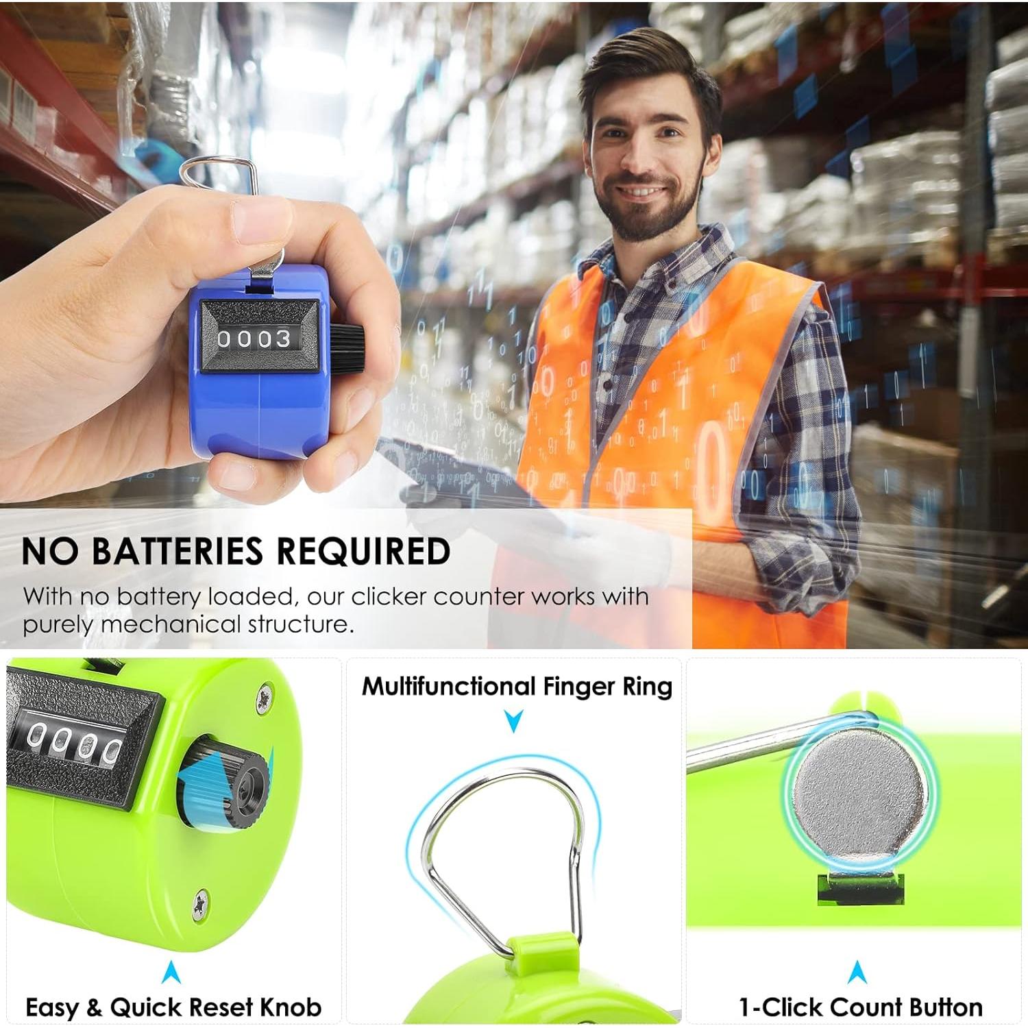 Contadores de Mano KTRIO - Paquete de 6, Mecánicos 4 Dígitos