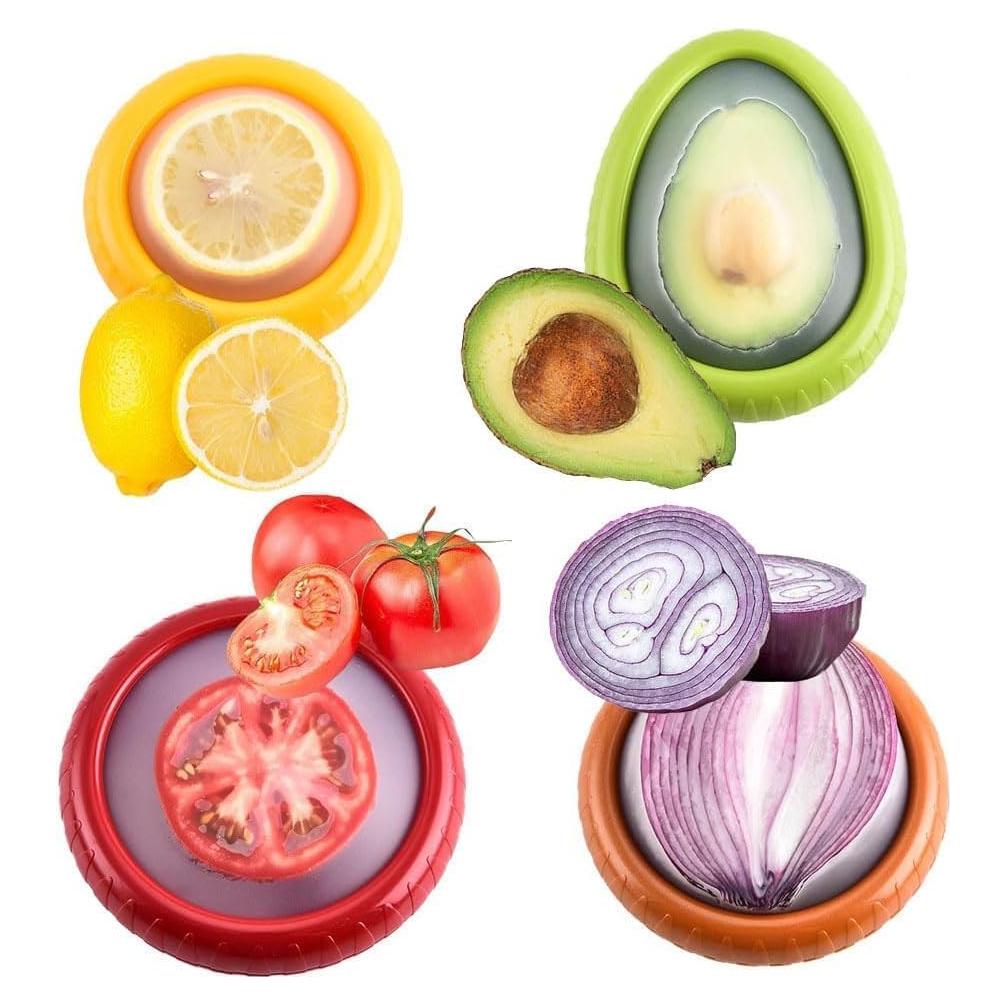 Juego de 4 Cajas de Silicona para Almacenamiento de Alimentos