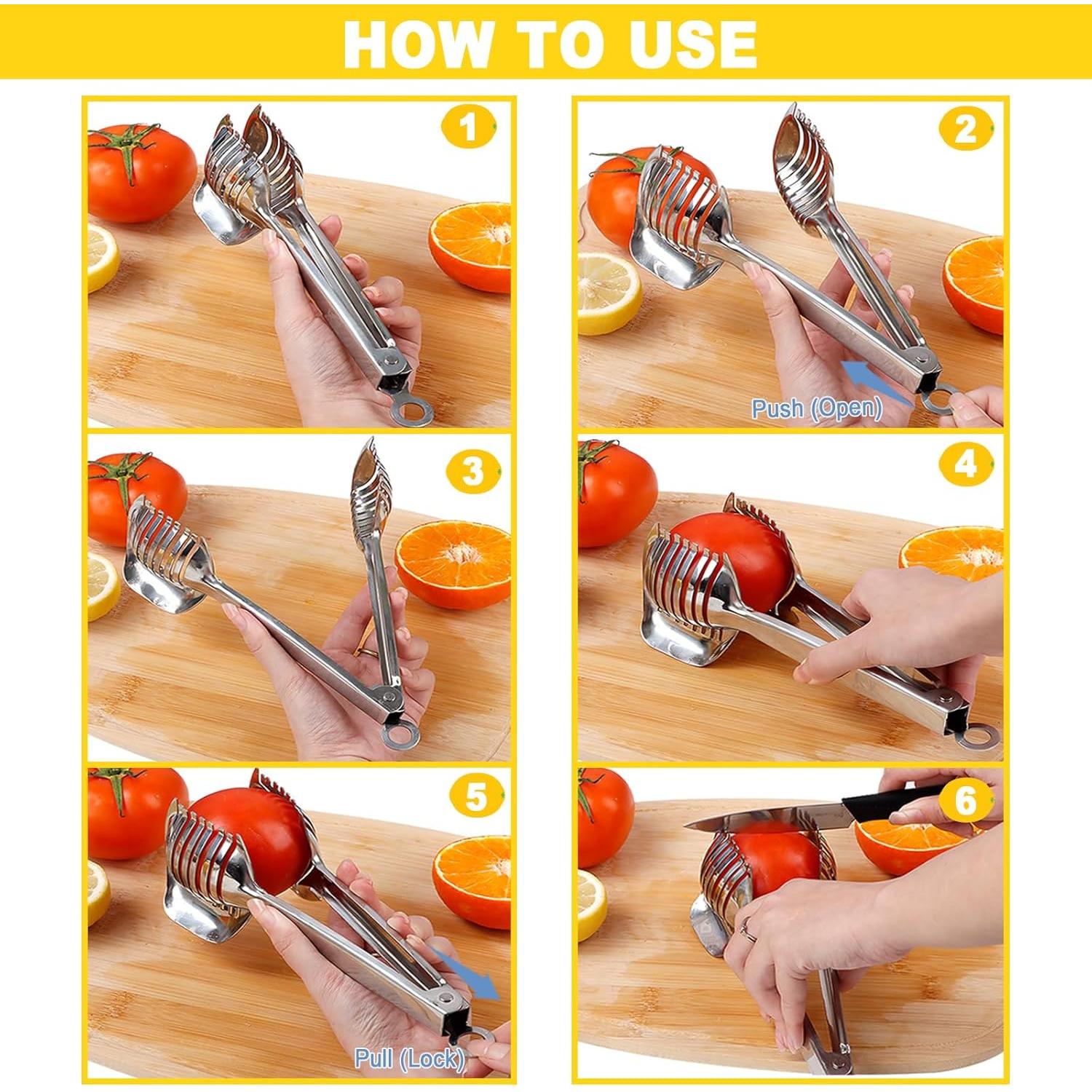 KAYCROWN Soporte para Cortar Tomates y Limones - Acero Inoxidable