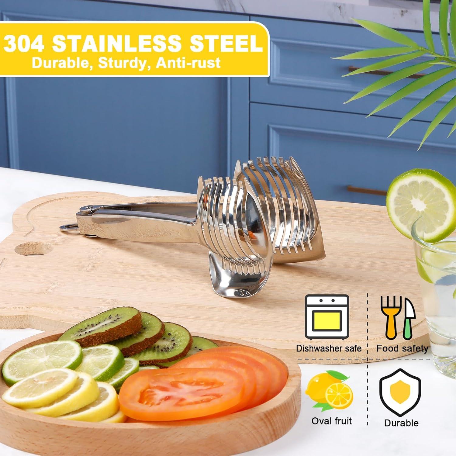 KAYCROWN Soporte para Cortar Tomates y Limones - Acero Inoxidable