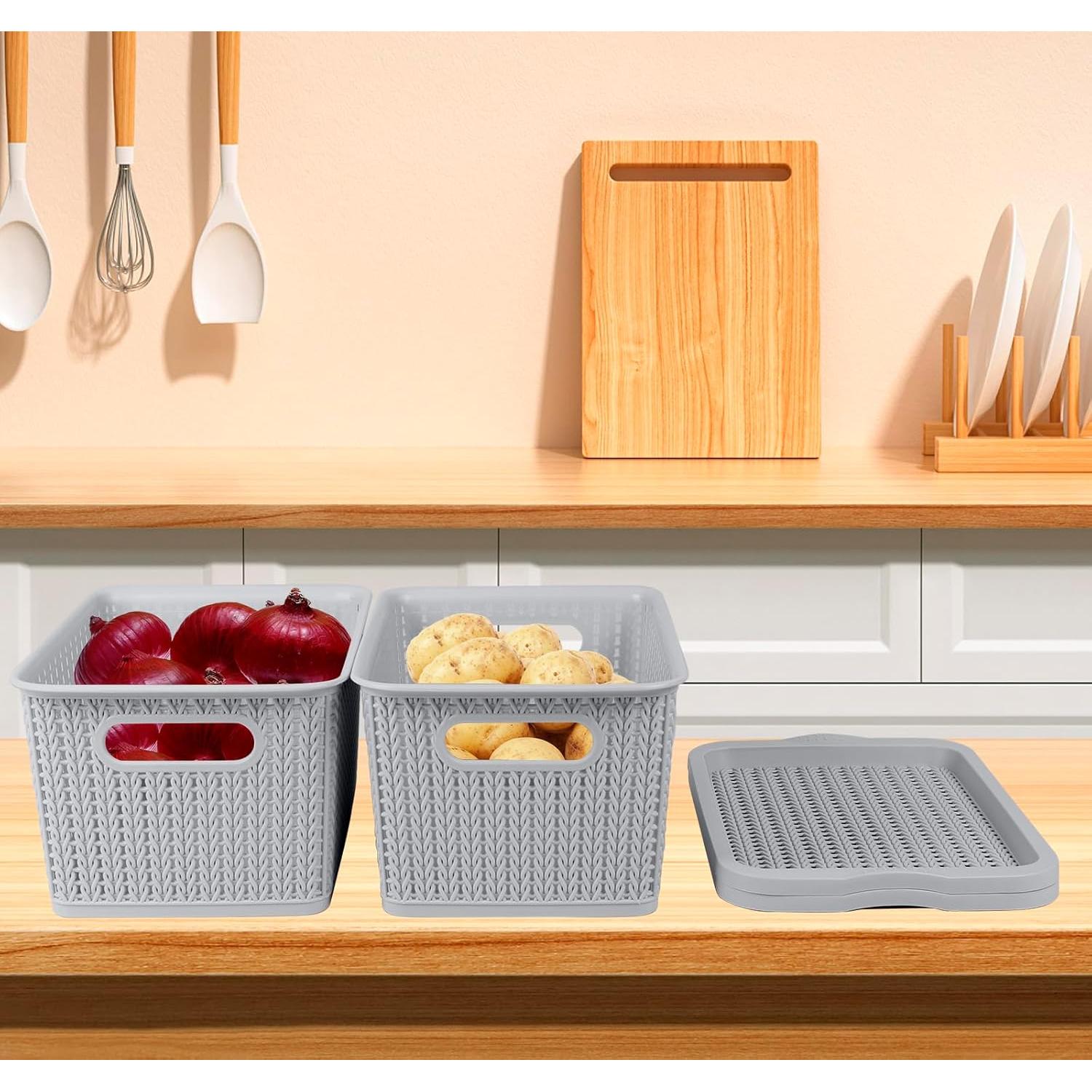 Cestas de Almacenamiento Yomjarl con Tapa para Cebollas y Papas