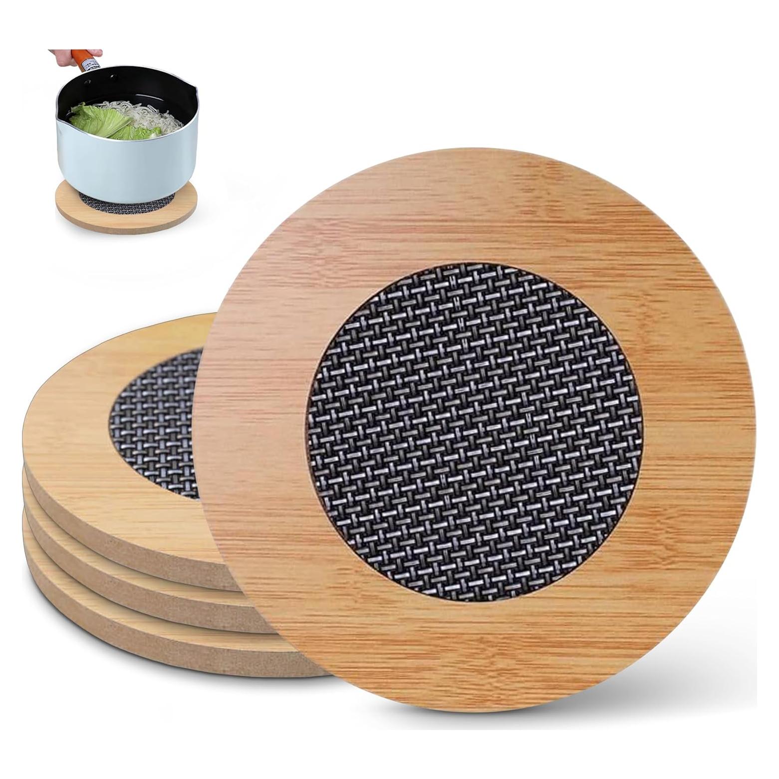 Soportes de Madera Ecológicos para Calor Redondos 14.48 cm - Lekayihu