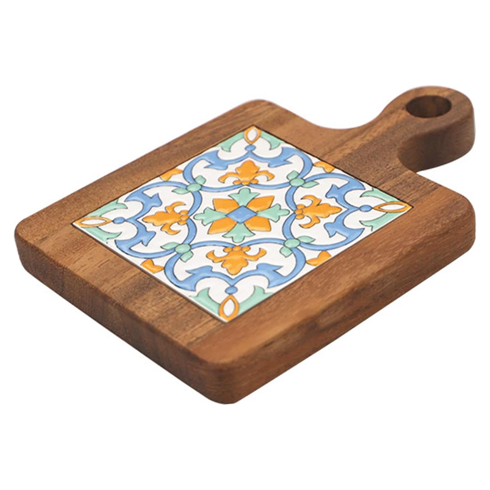 Alfombrilla Antiescaldante de Madera y Cerámica YQQKIRA520 20x14cm