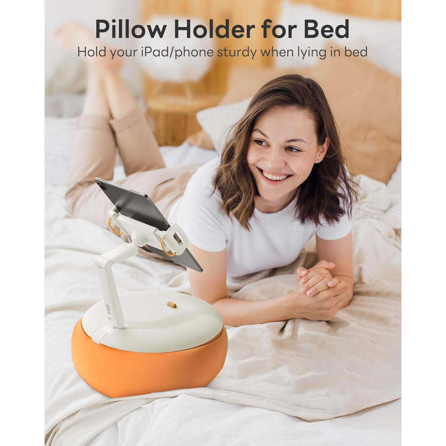 Soporte de Tableta SAIJI Ajustable 360° con Almohada Naranja