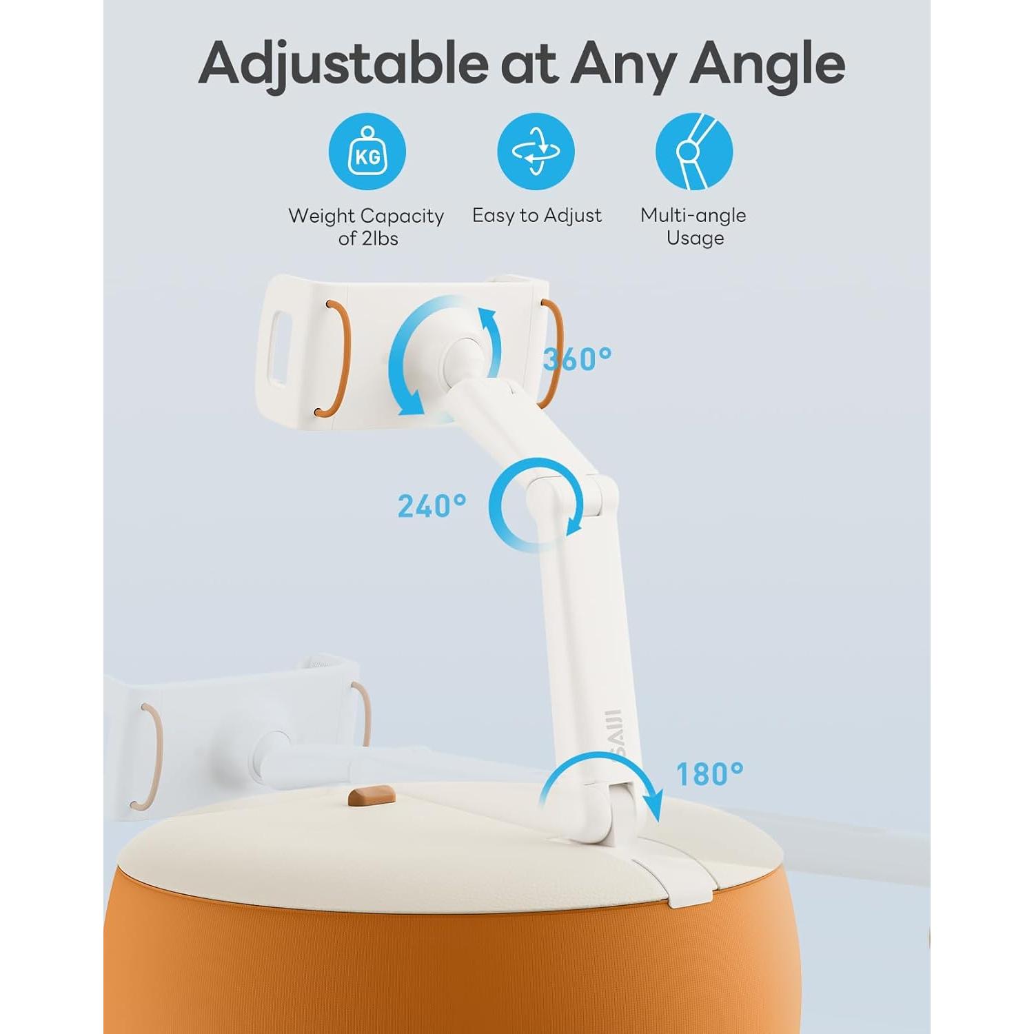 Soporte de Tableta SAIJI Ajustable 360° con Almohada Naranja