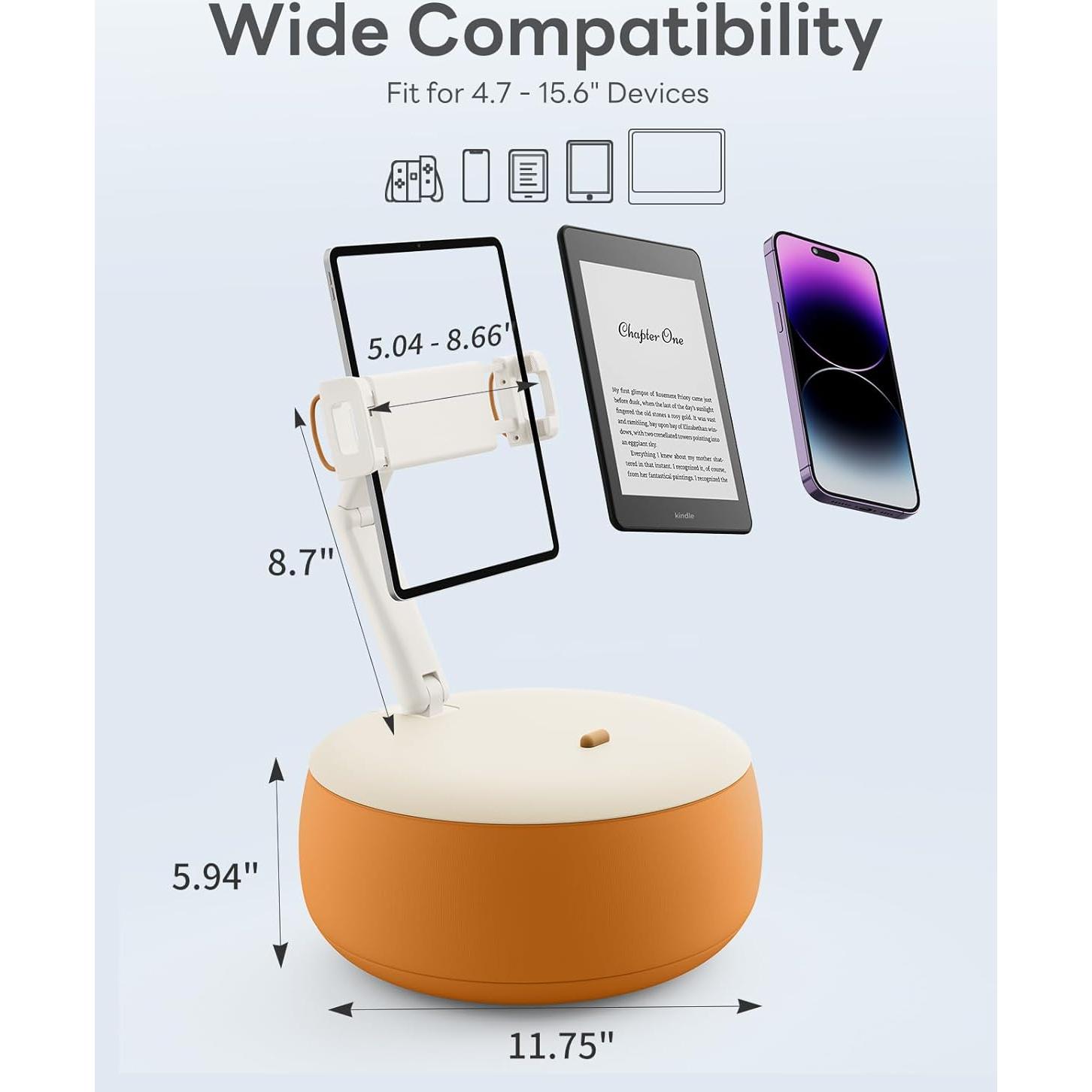 Soporte de Tableta SAIJI Ajustable 360° con Almohada Naranja