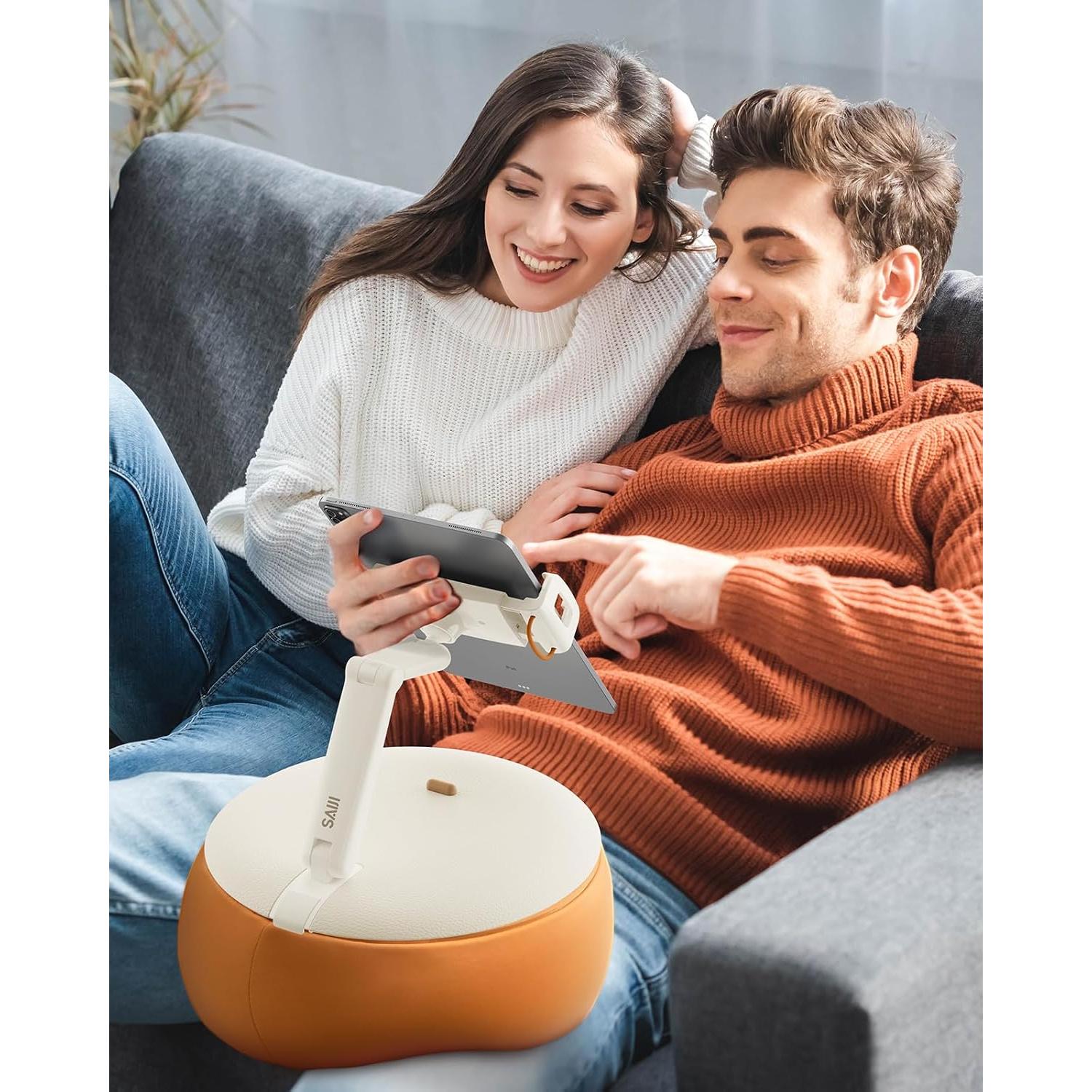 Soporte de Tableta SAIJI Ajustable 360° con Almohada Naranja